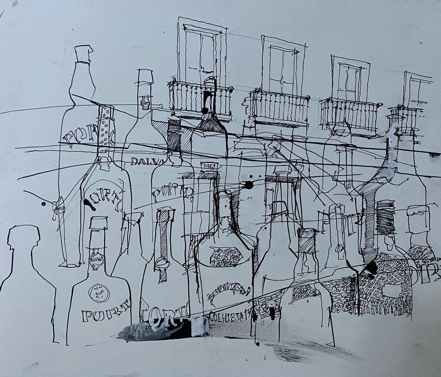 port shop window, Lisbon, 12" x 14"