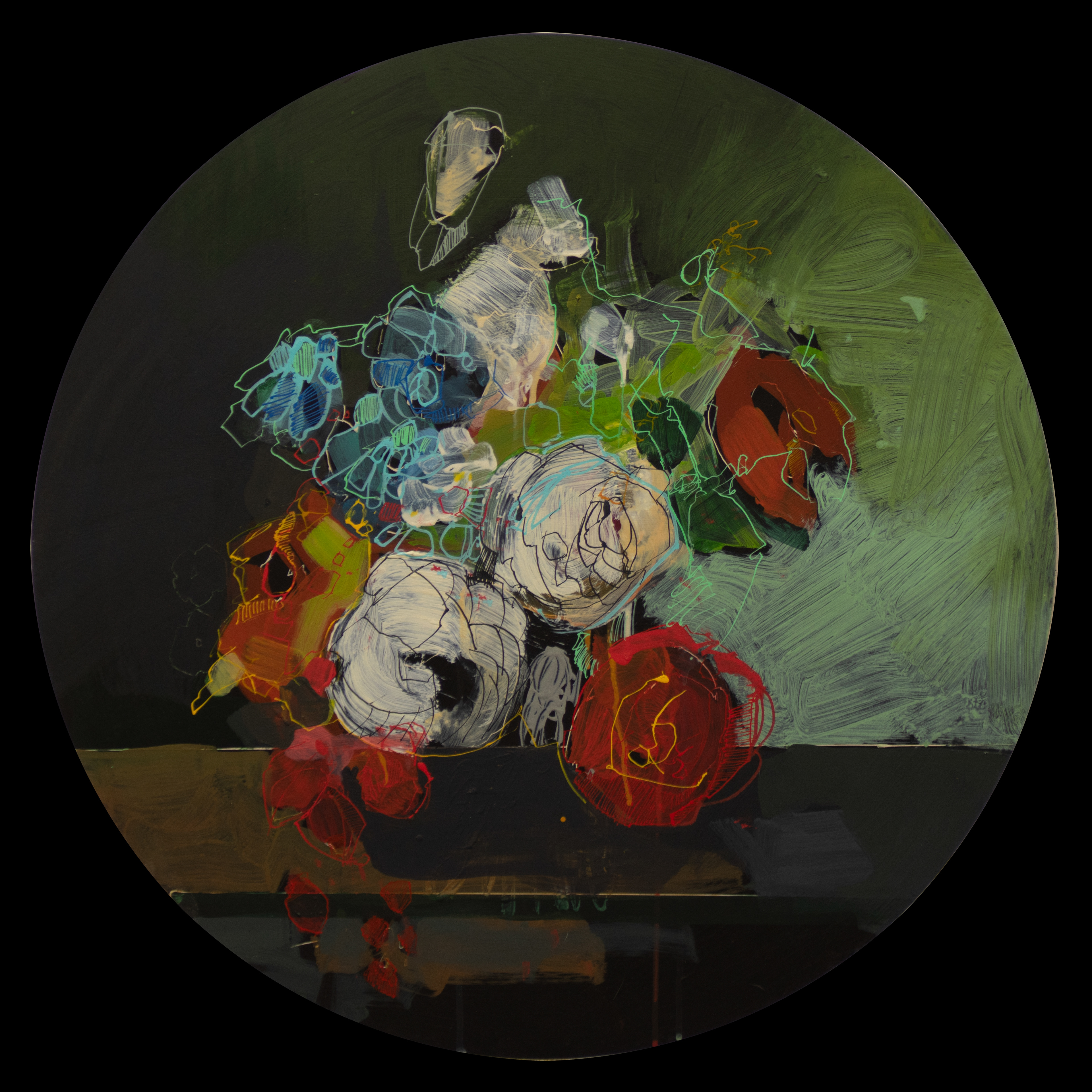 flower piece, 46" diameter