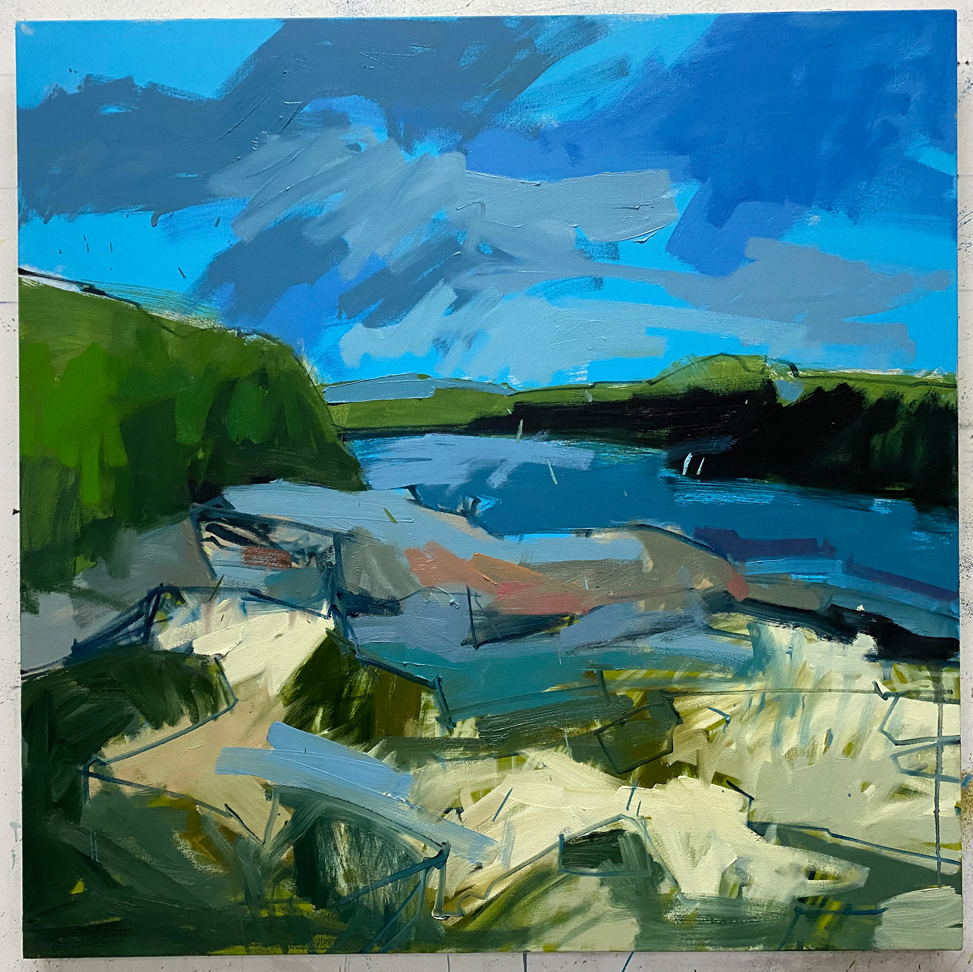 rapids, 46" x 46"