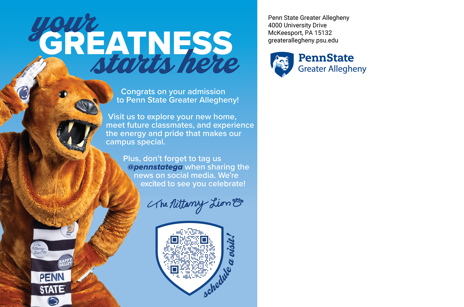 Office of Admissions and Student Aid Sticker Postcard, 2025