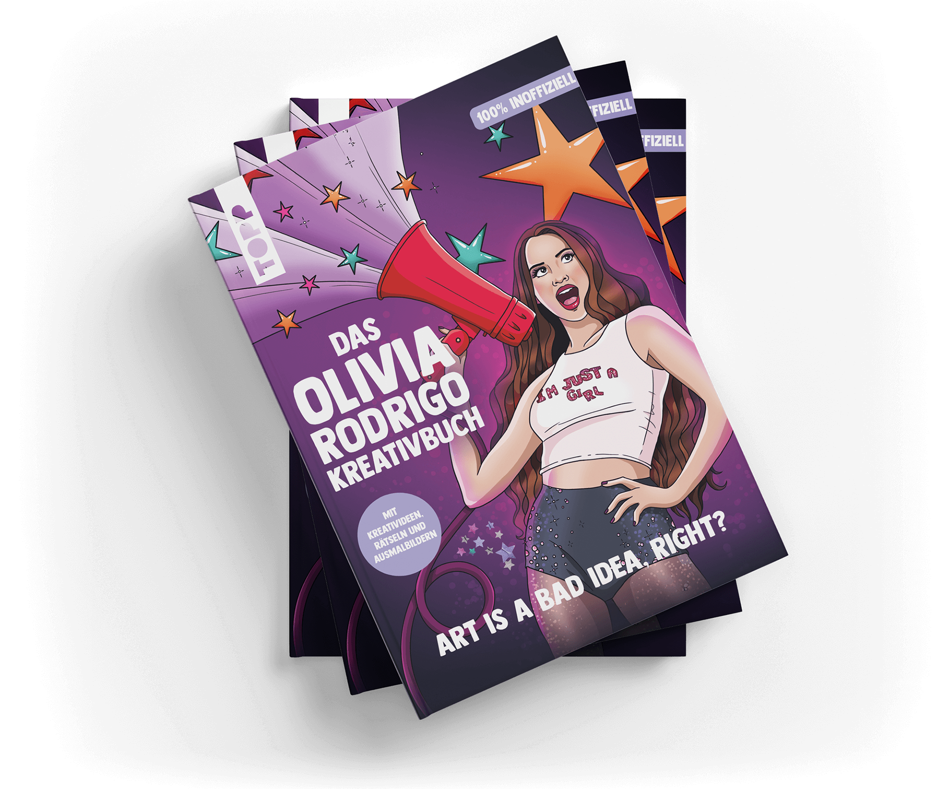 Cover des Kreativbuchs mit dem Thema Olivia Rodrigo"