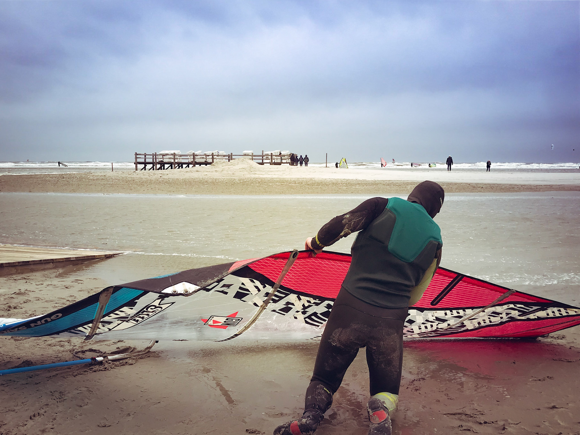 Fertig machen zum Windsurfen! Sankt Peter-Ording