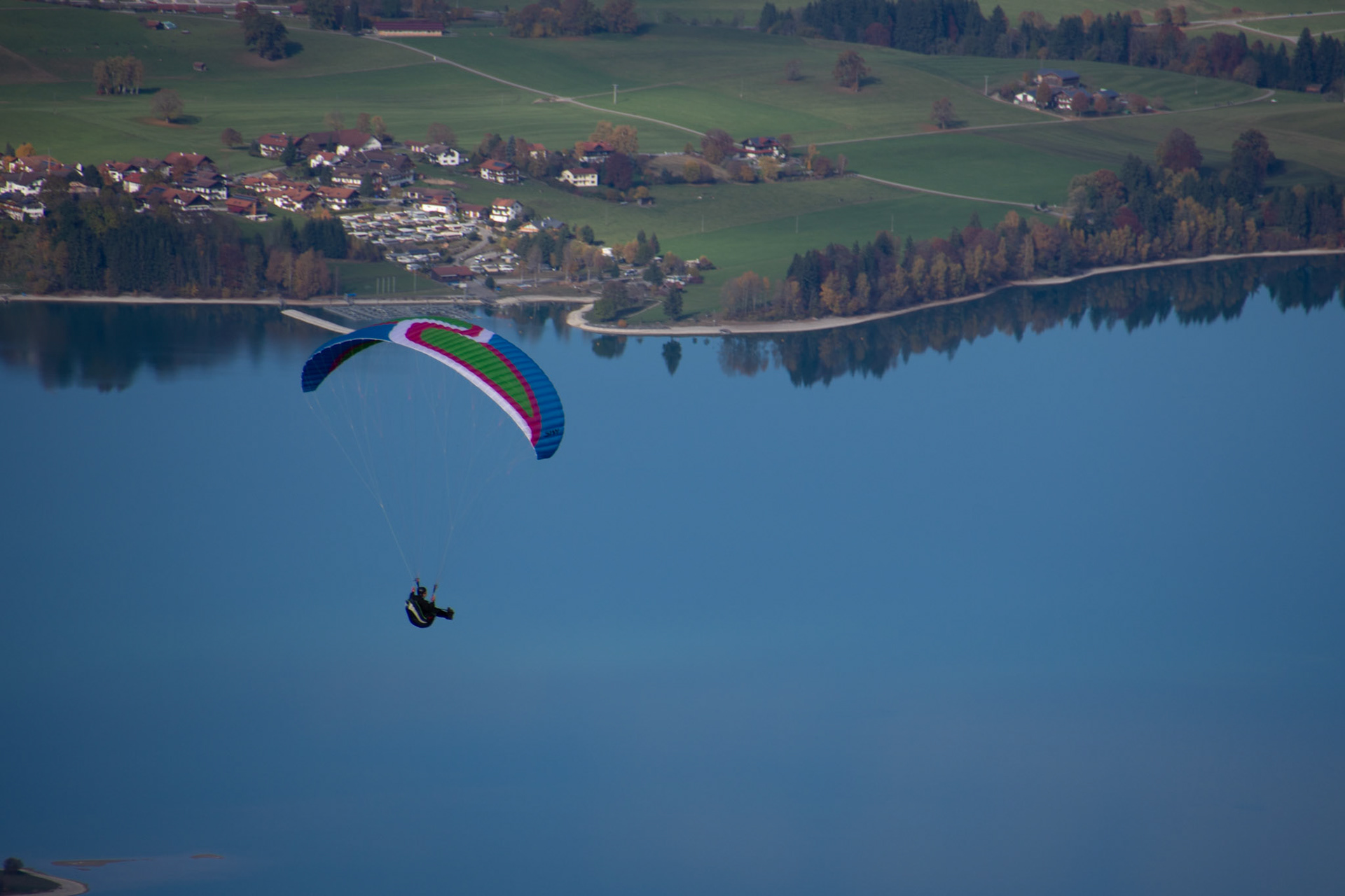 Blick vom Tegelberg auf den Forgensee