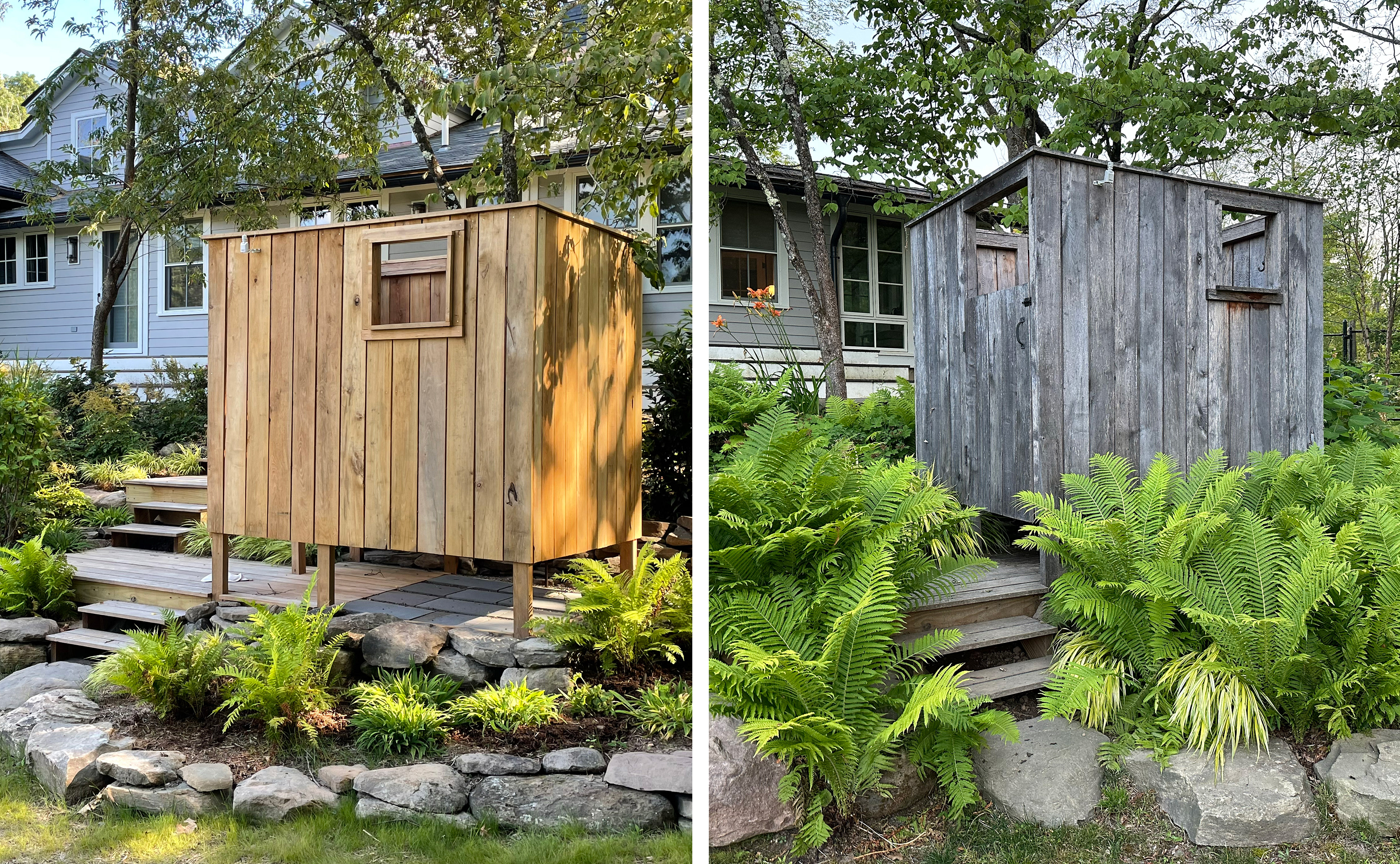 Shower (2 years of weathering), Kerhonkson, NY