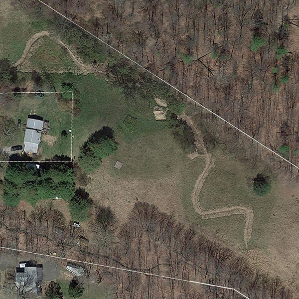 Aerial with swale