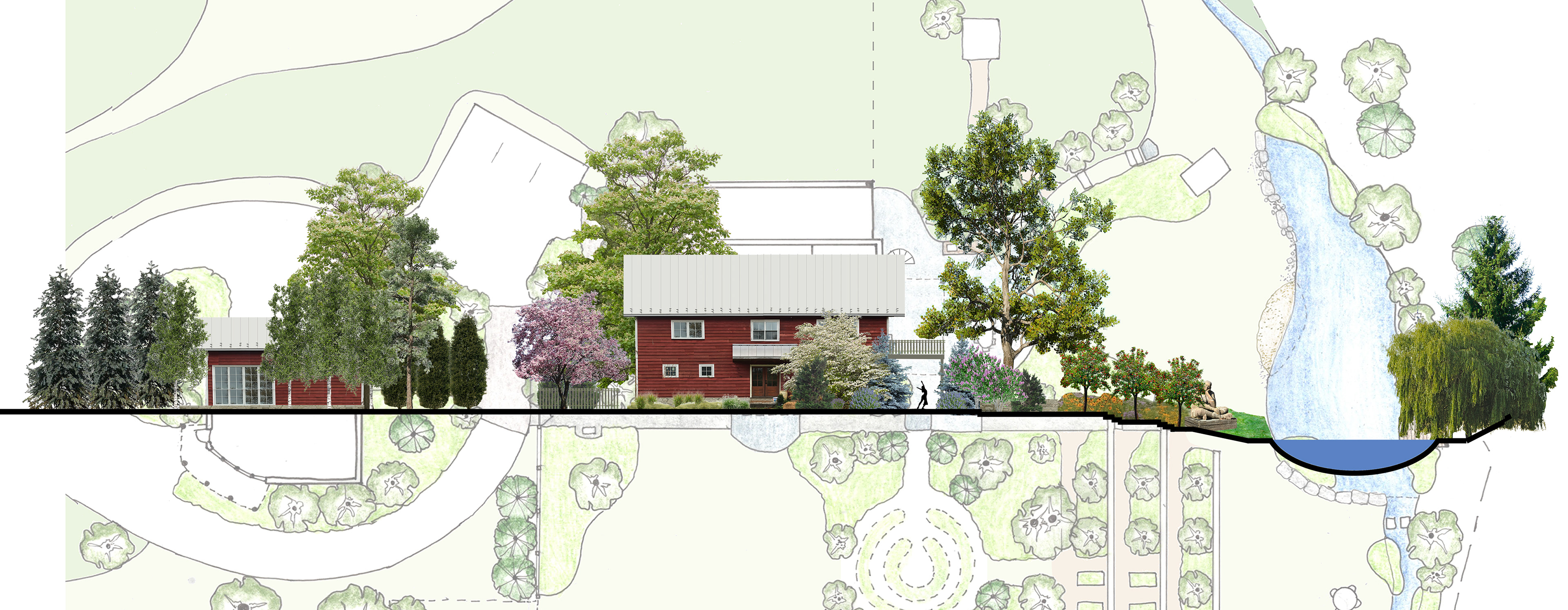 Site Section, Masterplan, Mettacahonts Road, Kerhonkson