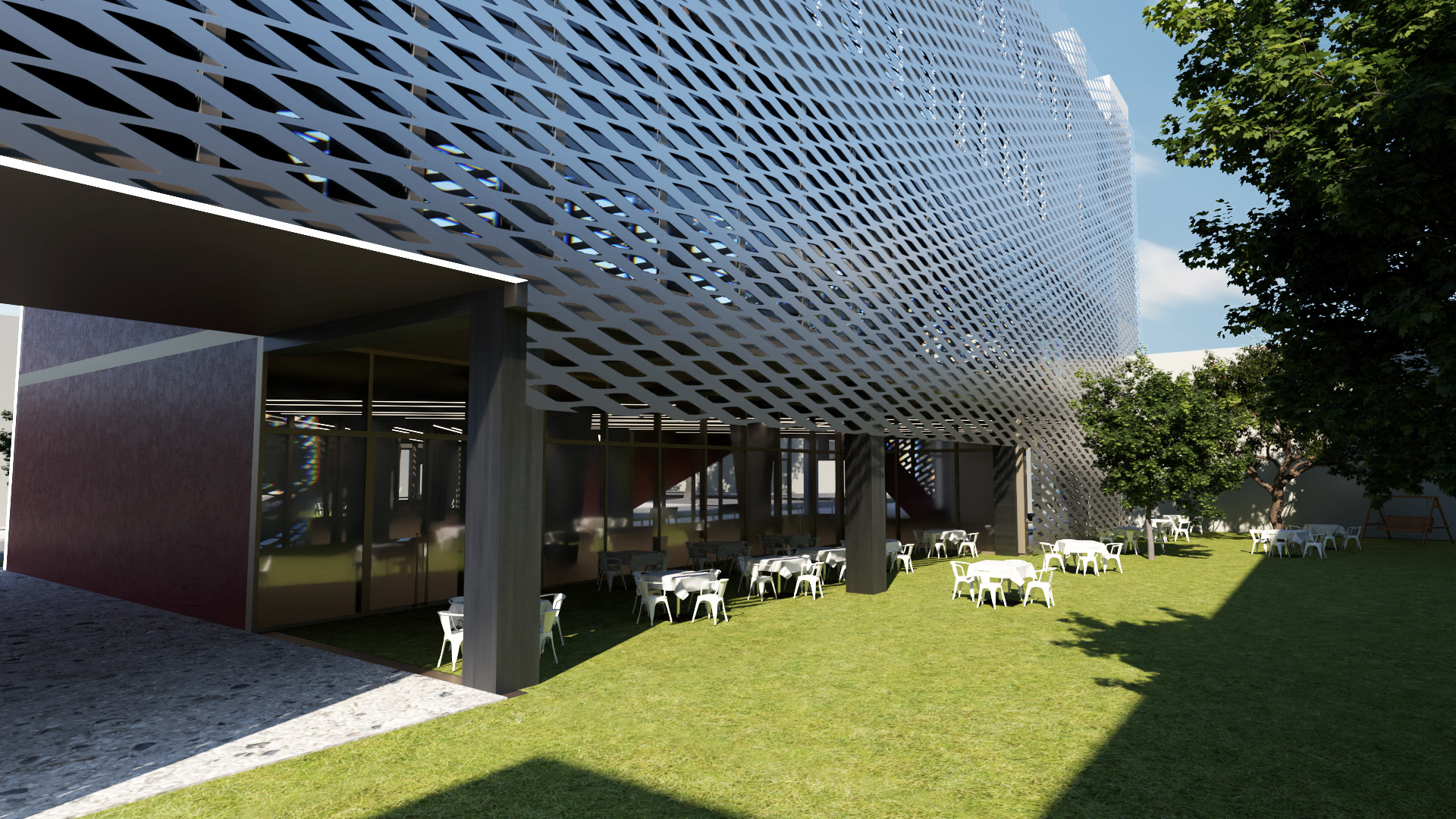 Outdoor Dining Area Render
