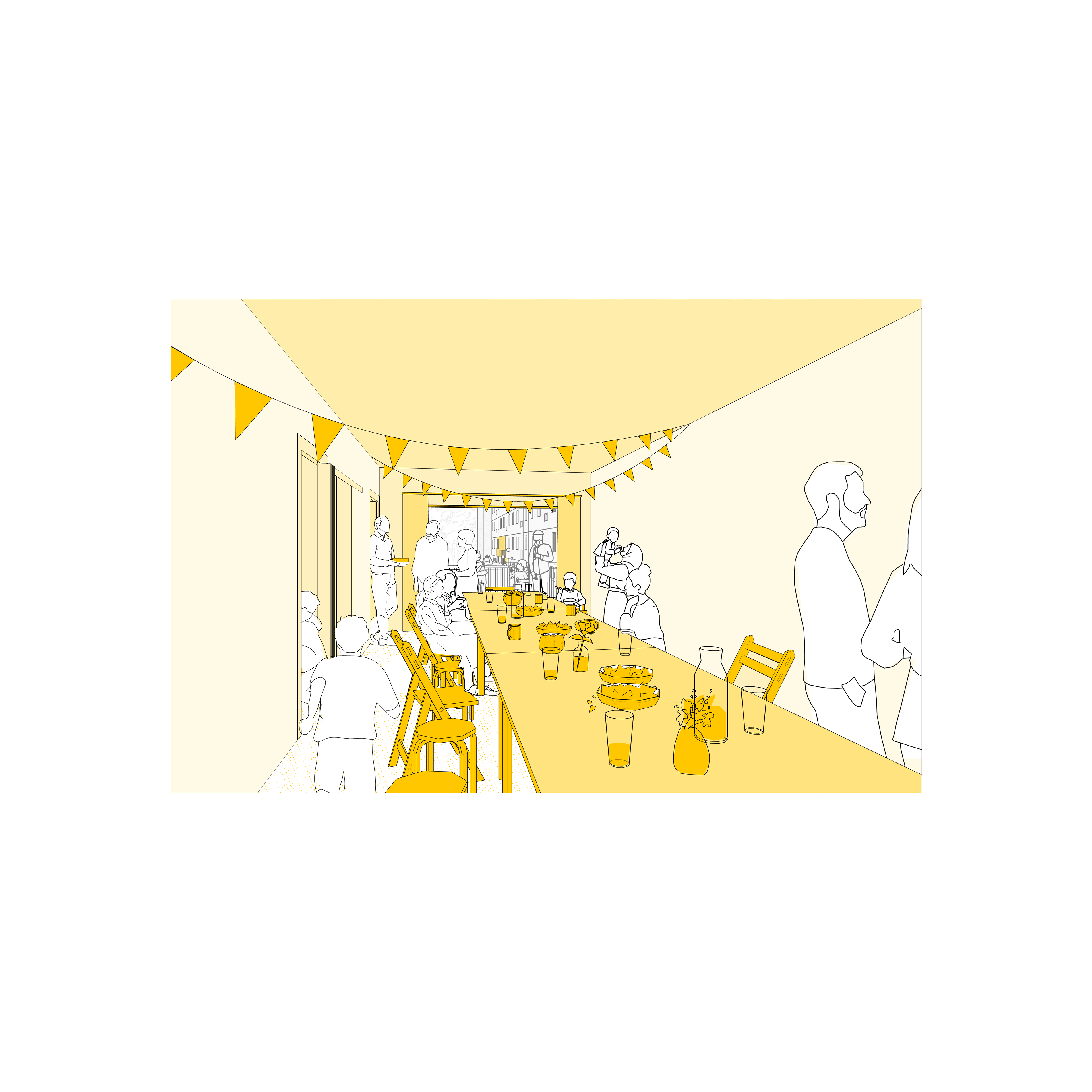 Perspektive Partyraum