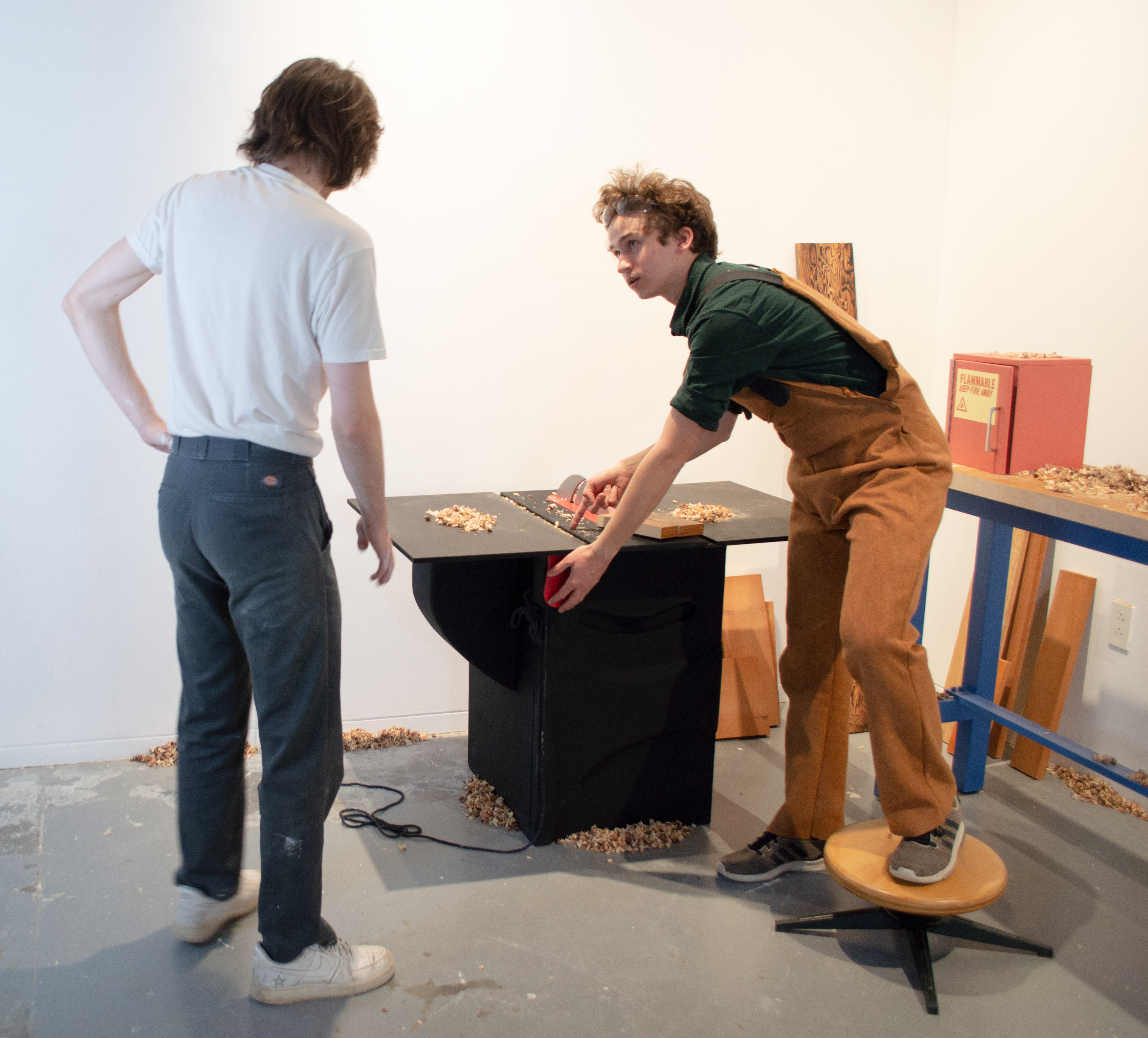 "Just because you are wearing your Dickies carpenter jeans doesn’t mean you are ready to use this shop. It takes time to learn to respect the Sawstop Professional Cabinet Saw. Now let me show you how it’s done."