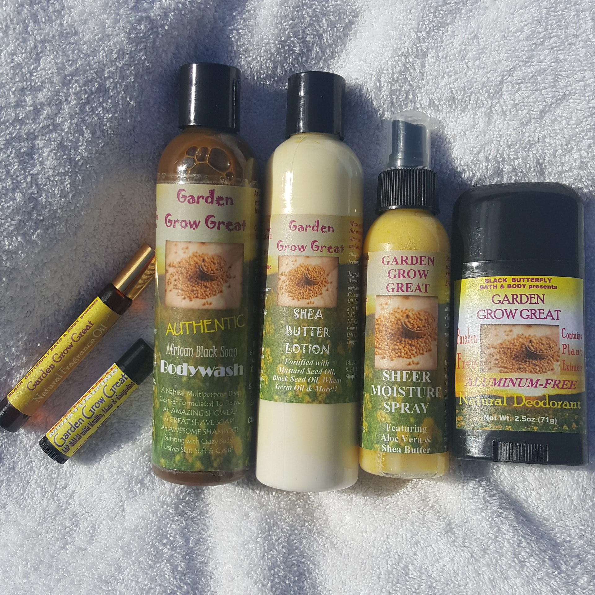 Custom Bath & Body Collection created for client including custom label & custom formulas. Not only did I create the Labels but also created each product from scratch based on the client's desire.