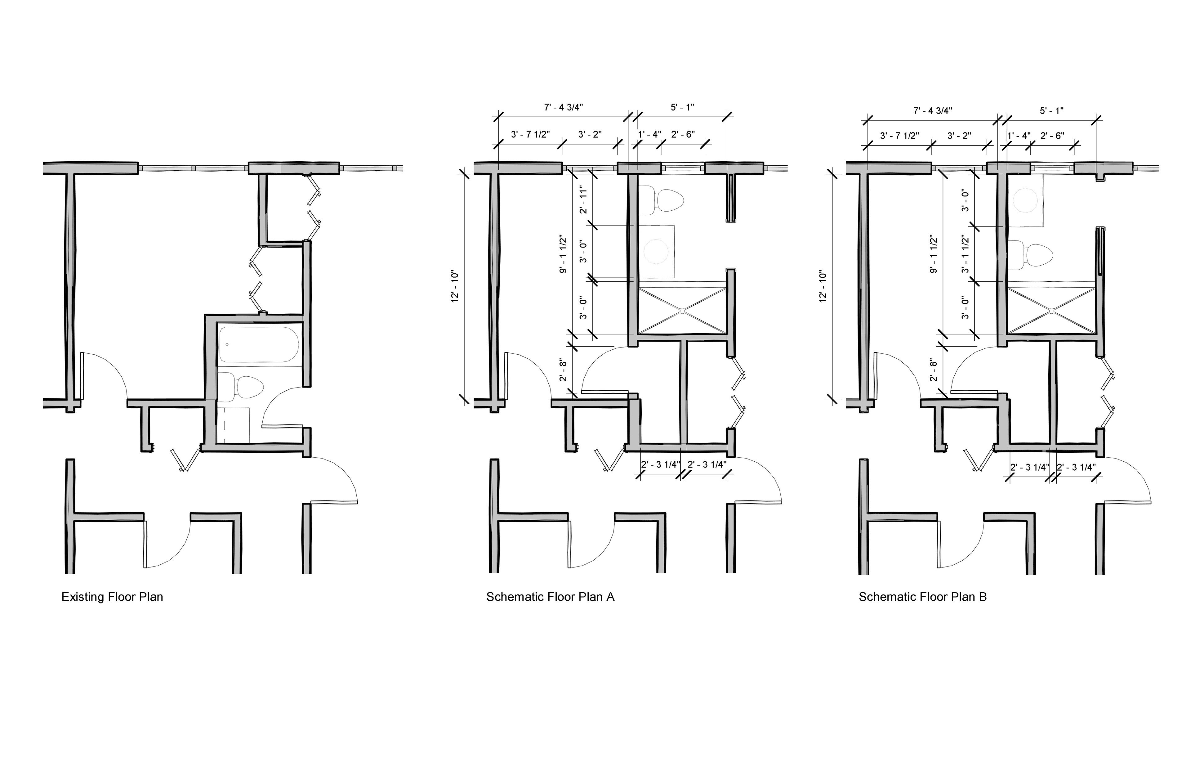 primary bathroom schematic design