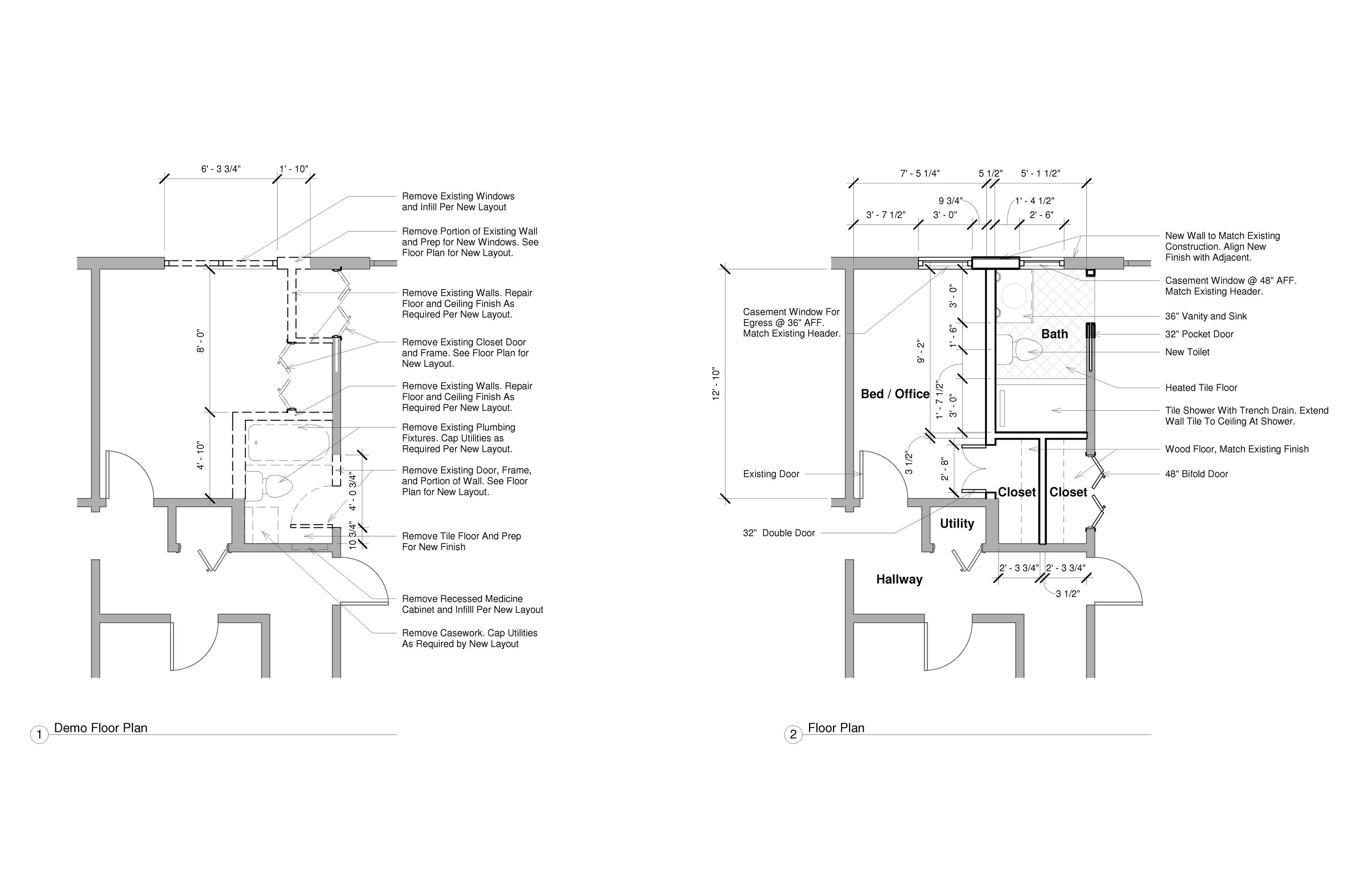 primary bathroom proposed design plans