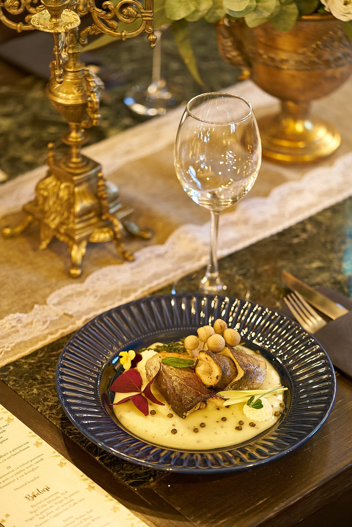 Biban de mare cu ciuperci