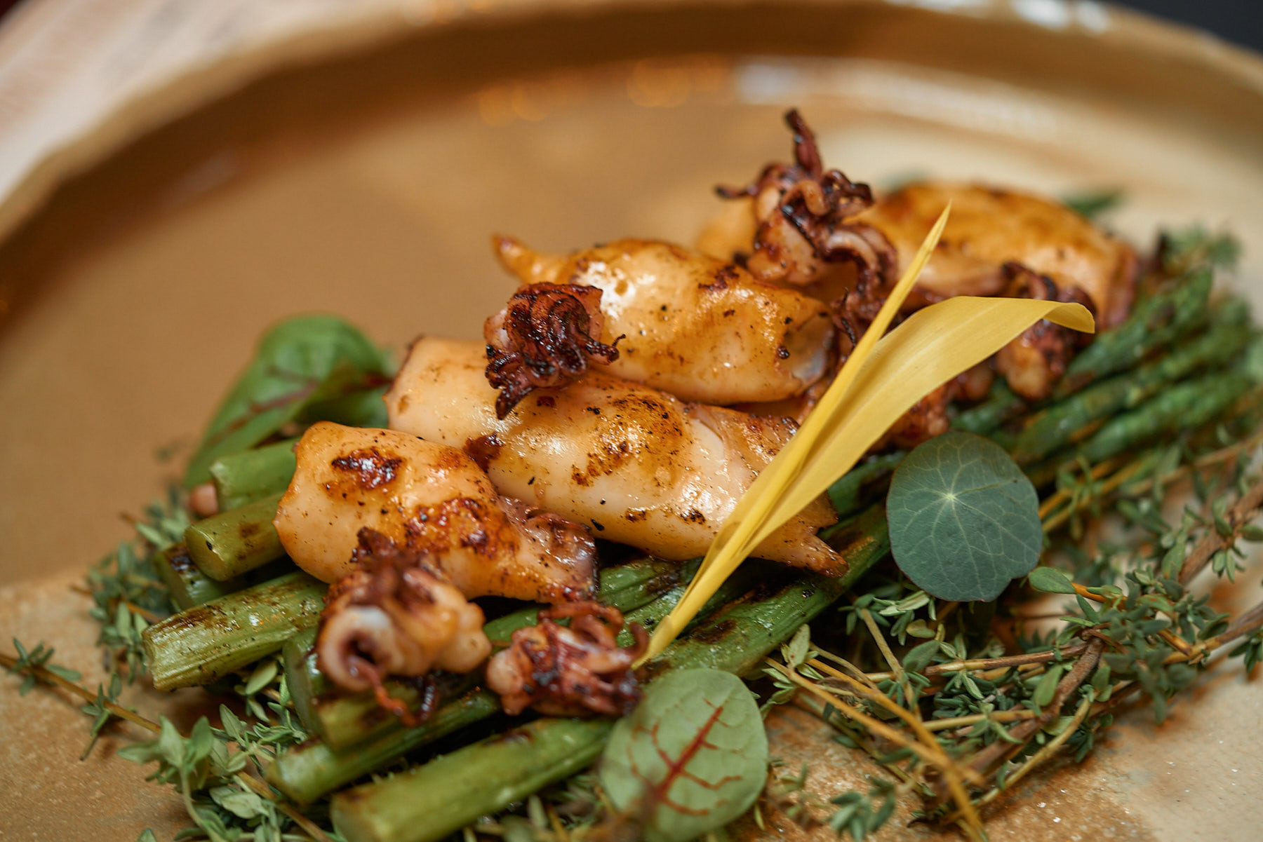 Calamari cu sparanghel