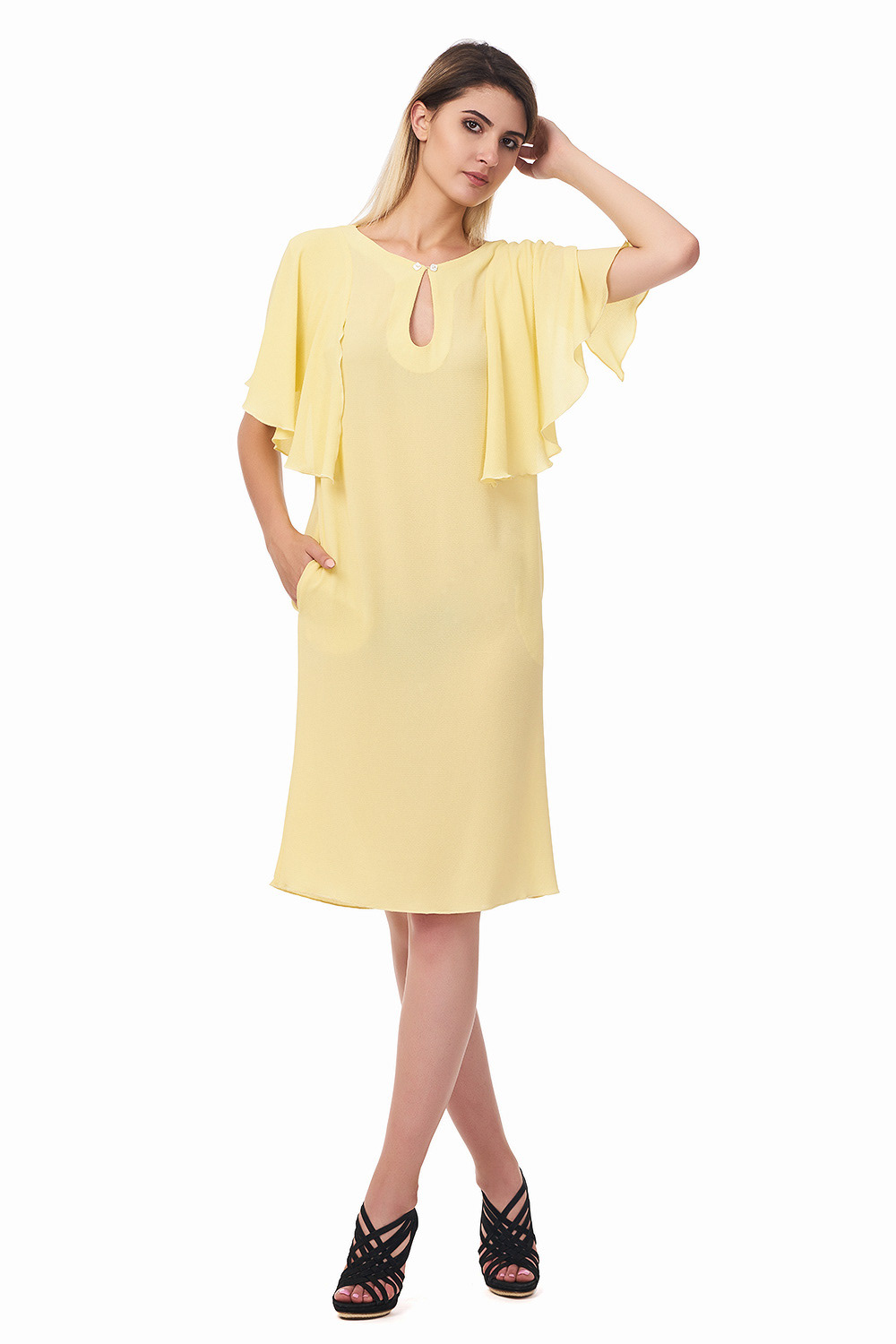 rochie galbena fotografiata pe alb