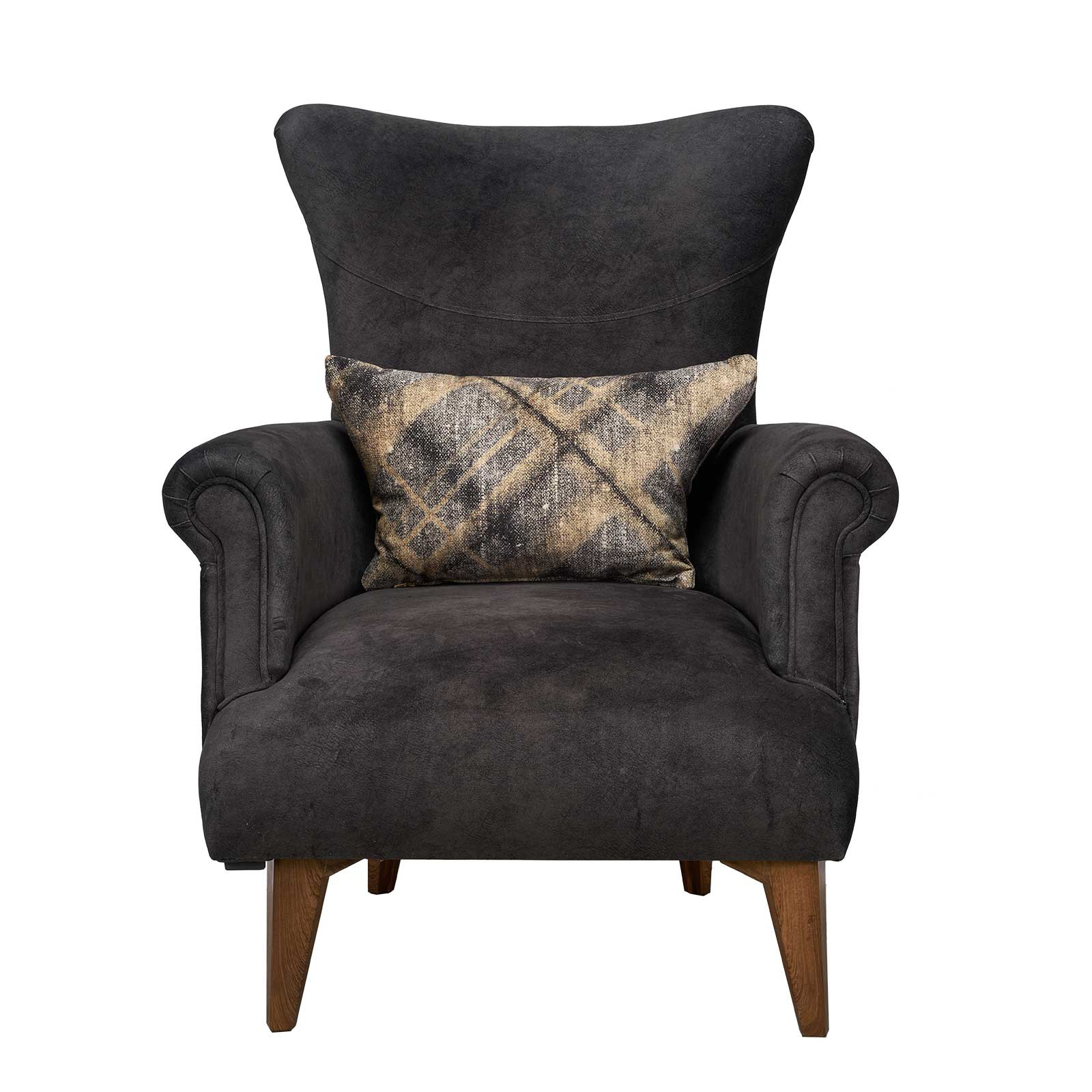 fotoliu gri cu perna