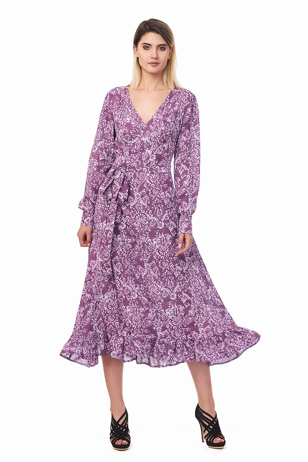 rochie inflorata violet