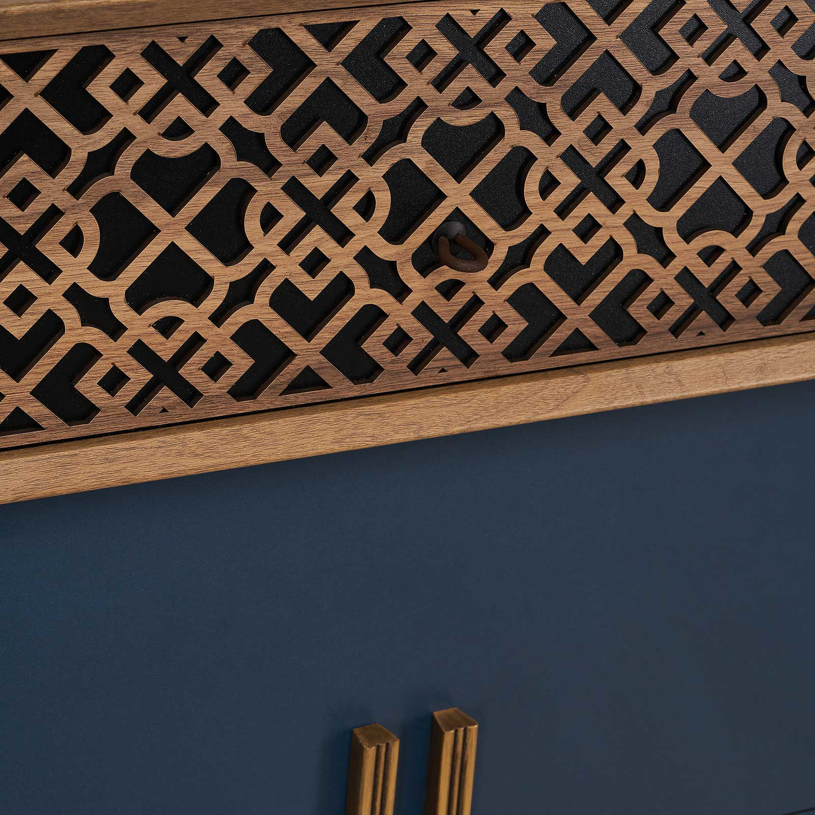 noptiera maro/albastru detaliu