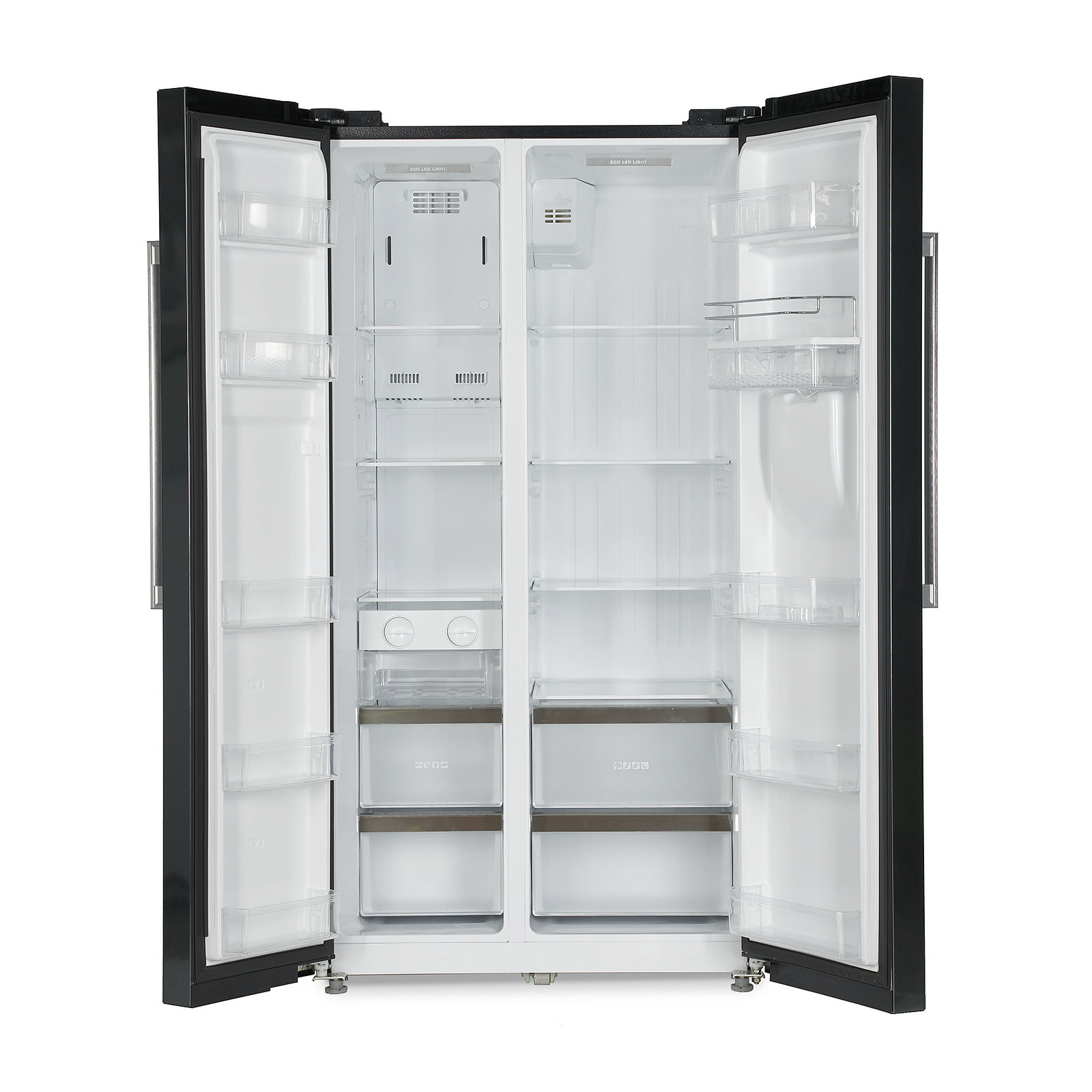 Combina frigorifica double side negru Heinner interior