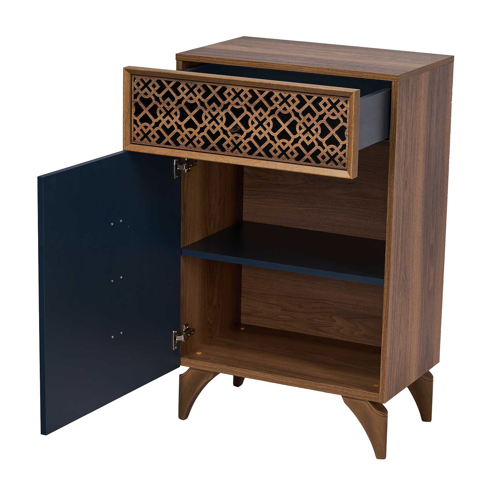 noptiera maro/albastru deschisa