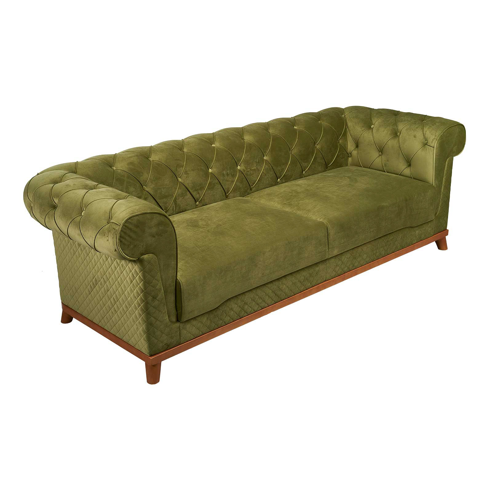 Canapea de doua locuri verde cu perne