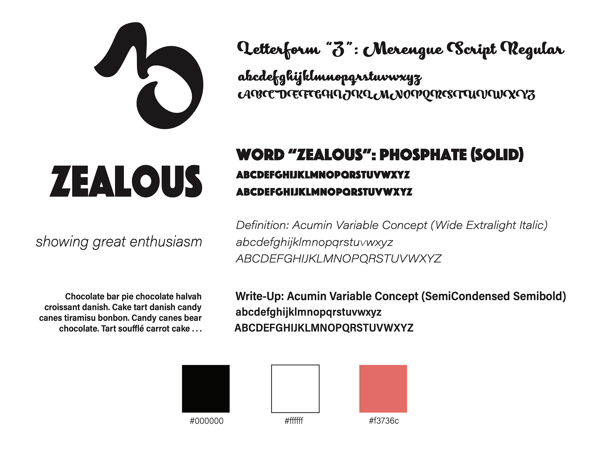 Zealous Specimen Chart