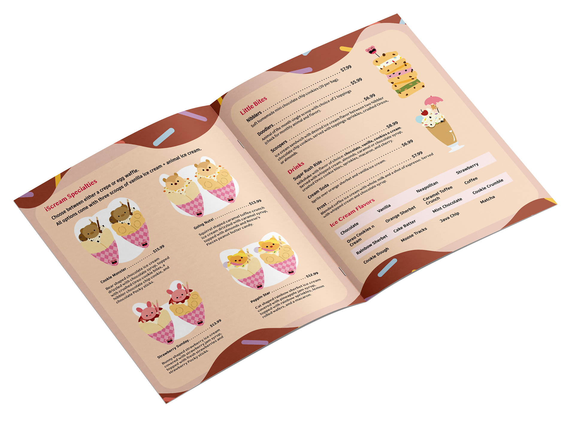 iScream Menu Inside Spread