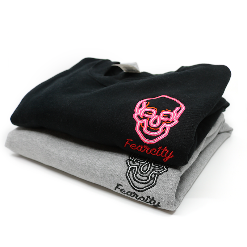 Embroidered City Lights design for Fearcity Brand