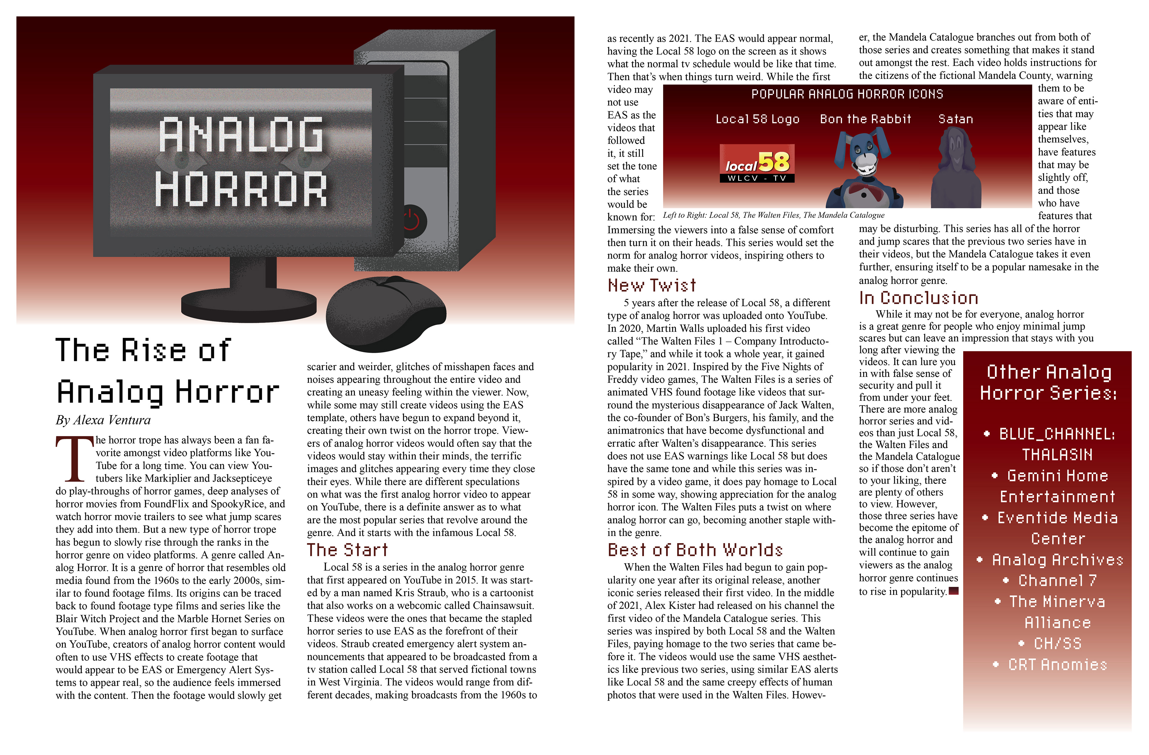 Analog Horror Magazine Spread