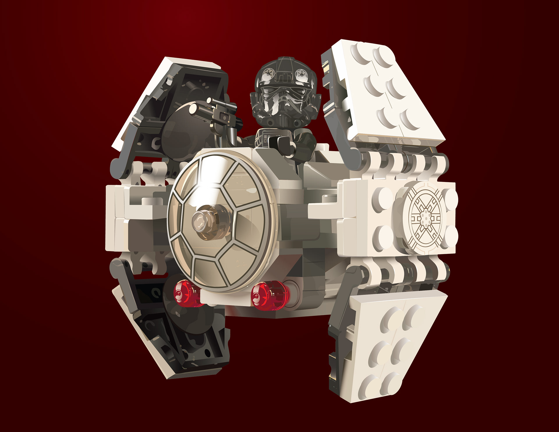 TIE Fighter Lego Illustration