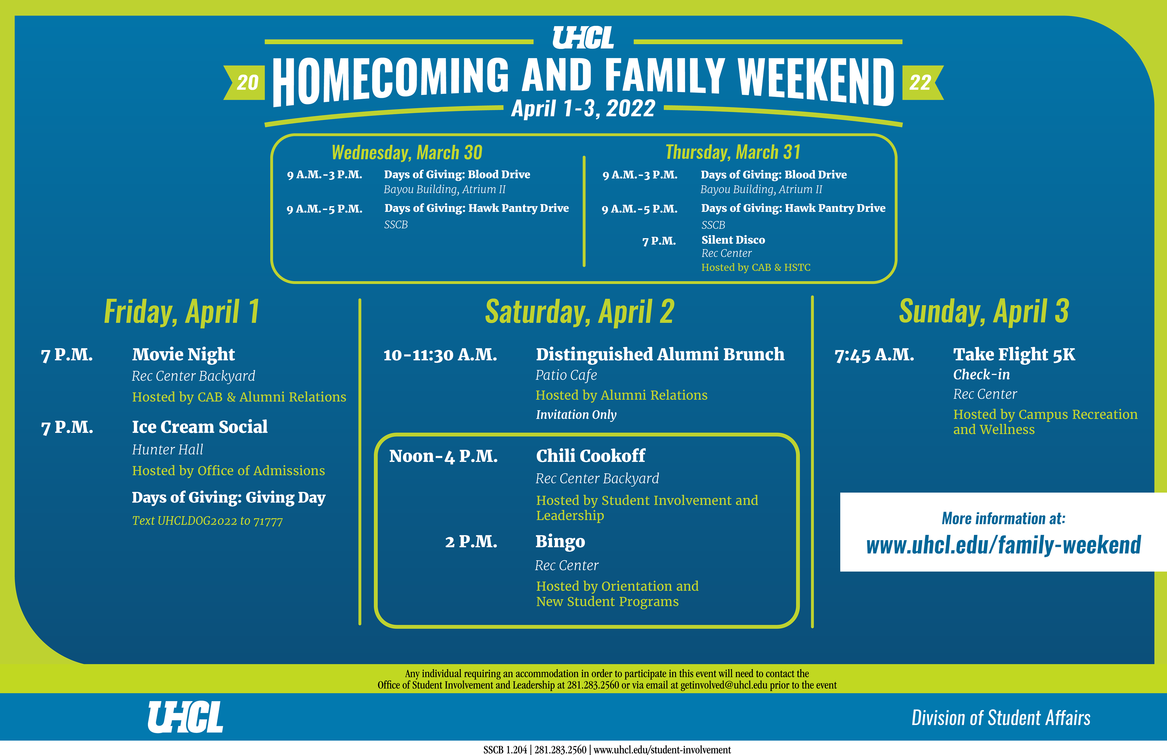 Homecoming and Family Weekend Poster