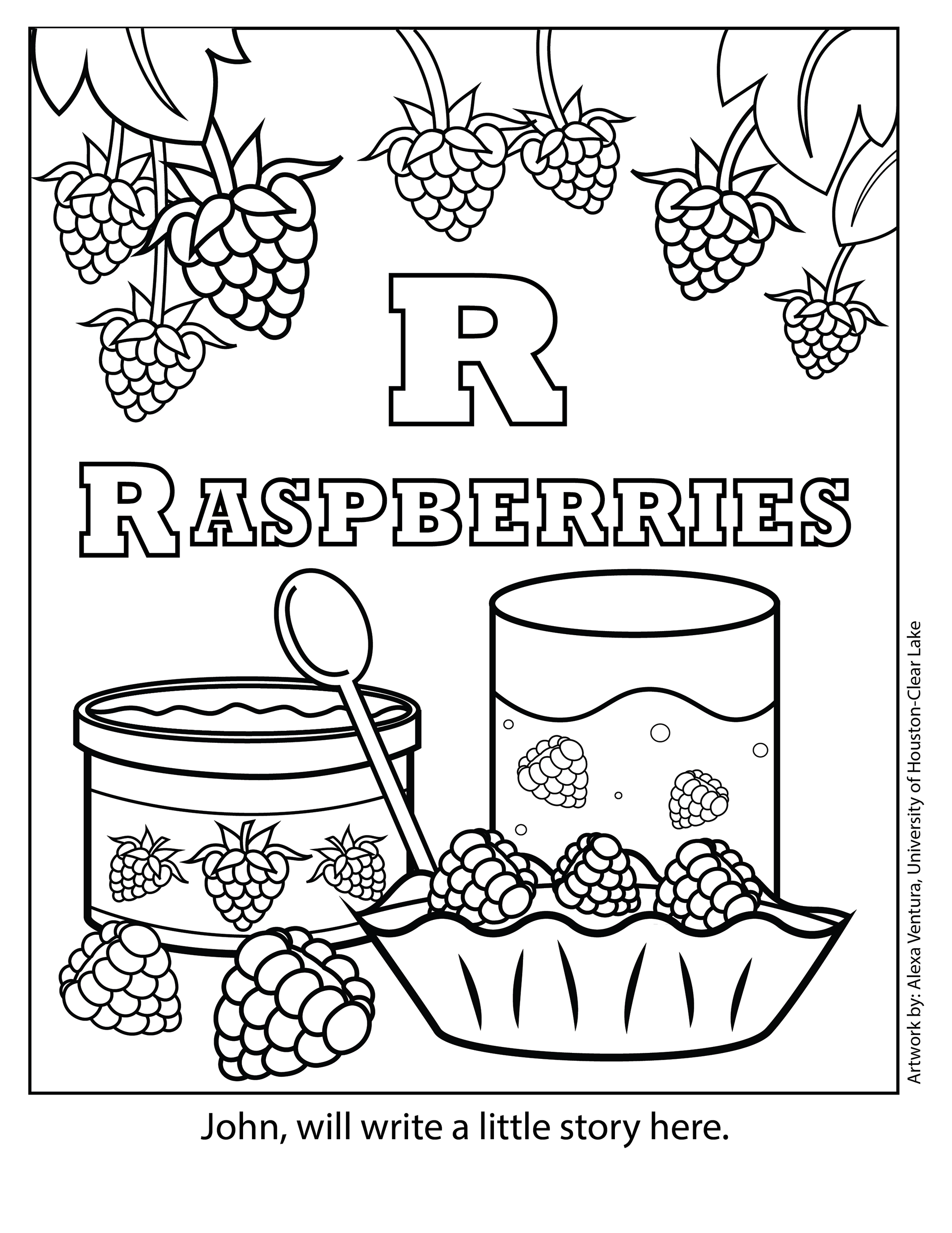 R Raspberries Coloring Pages