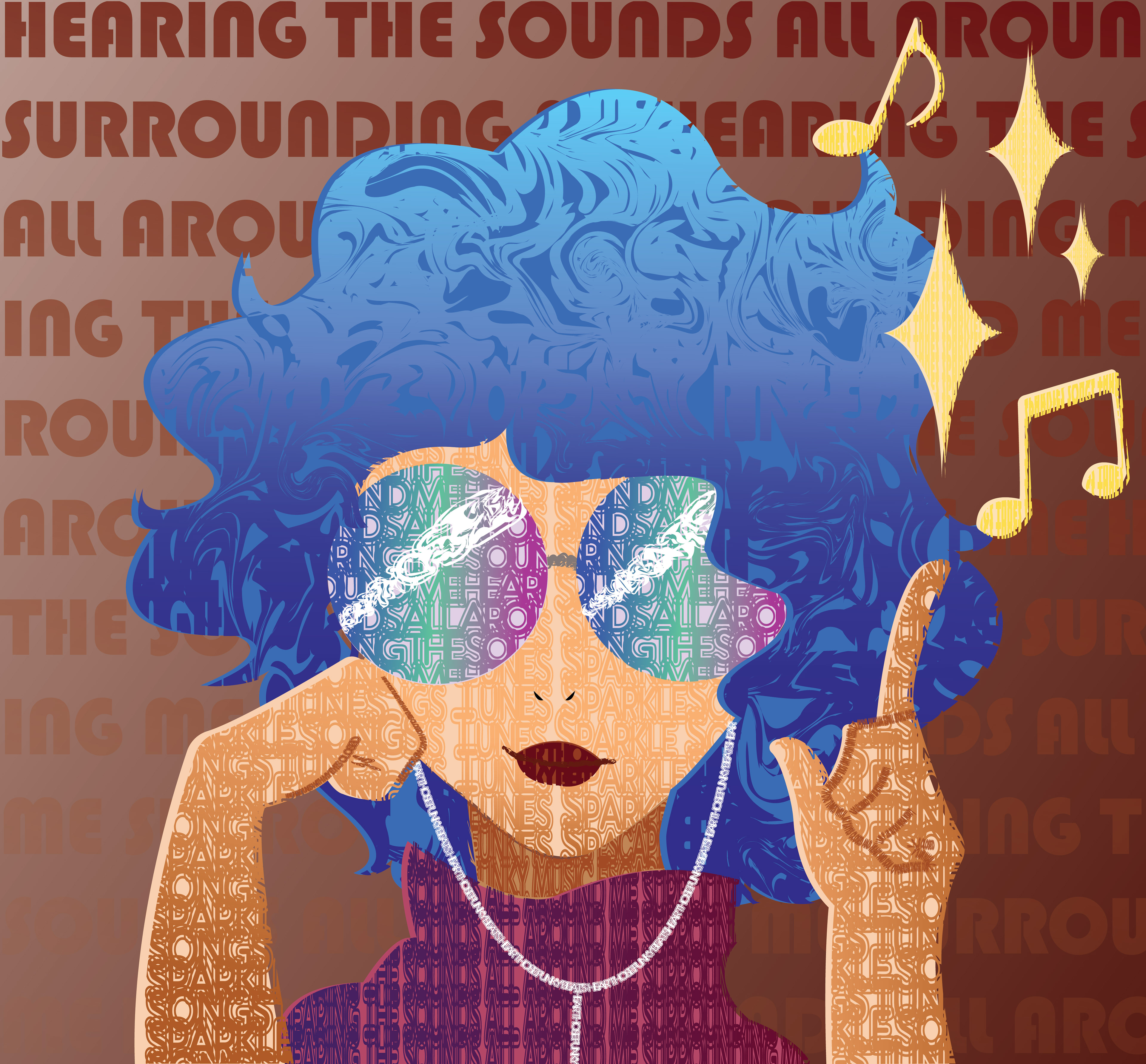 Song Sparkle Tunes Typography Illustration