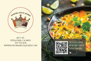 Sonoma Spice Queen recipe postcard