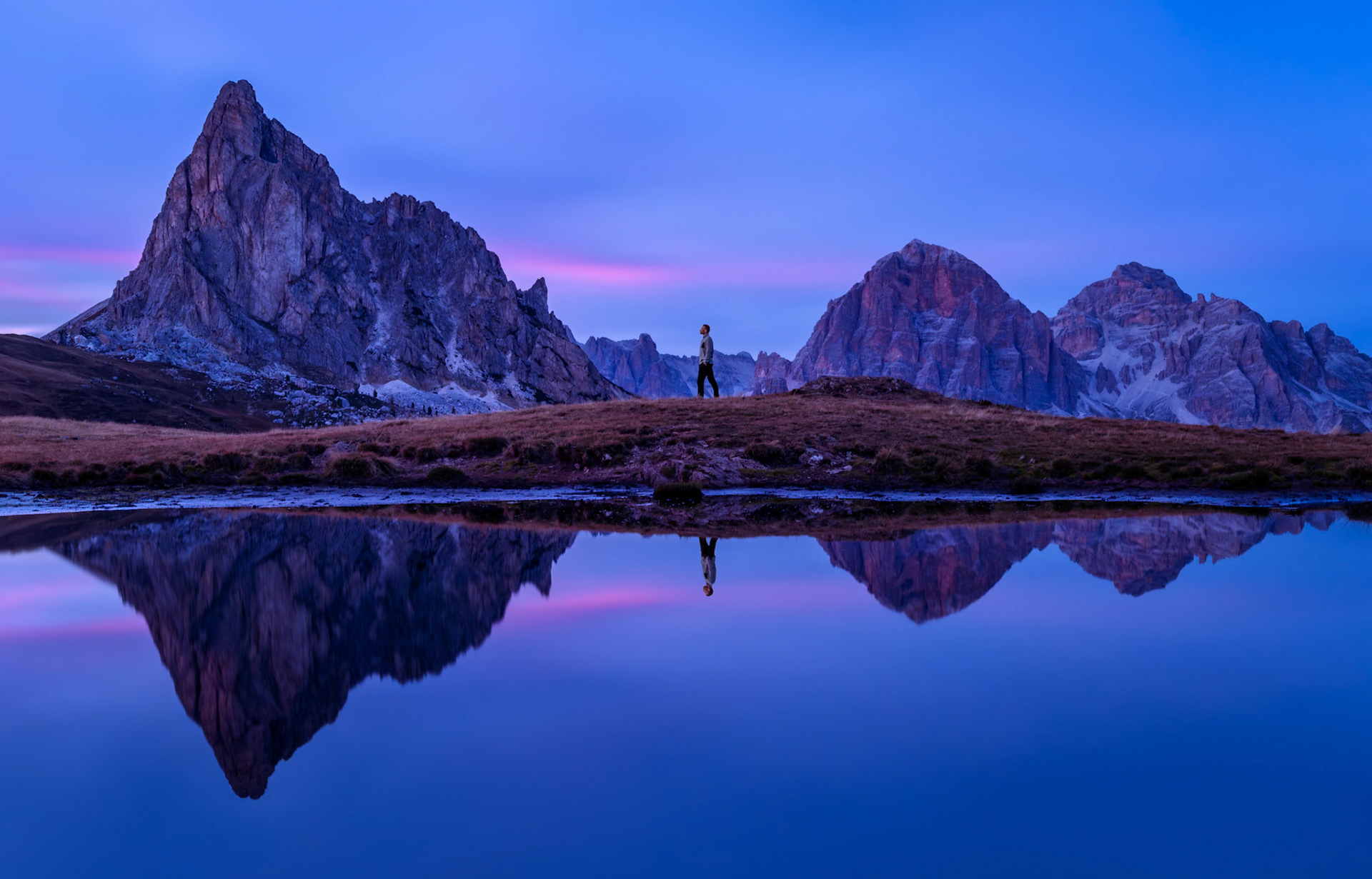 A moment of peacefulness and reflection in the Dolomites.