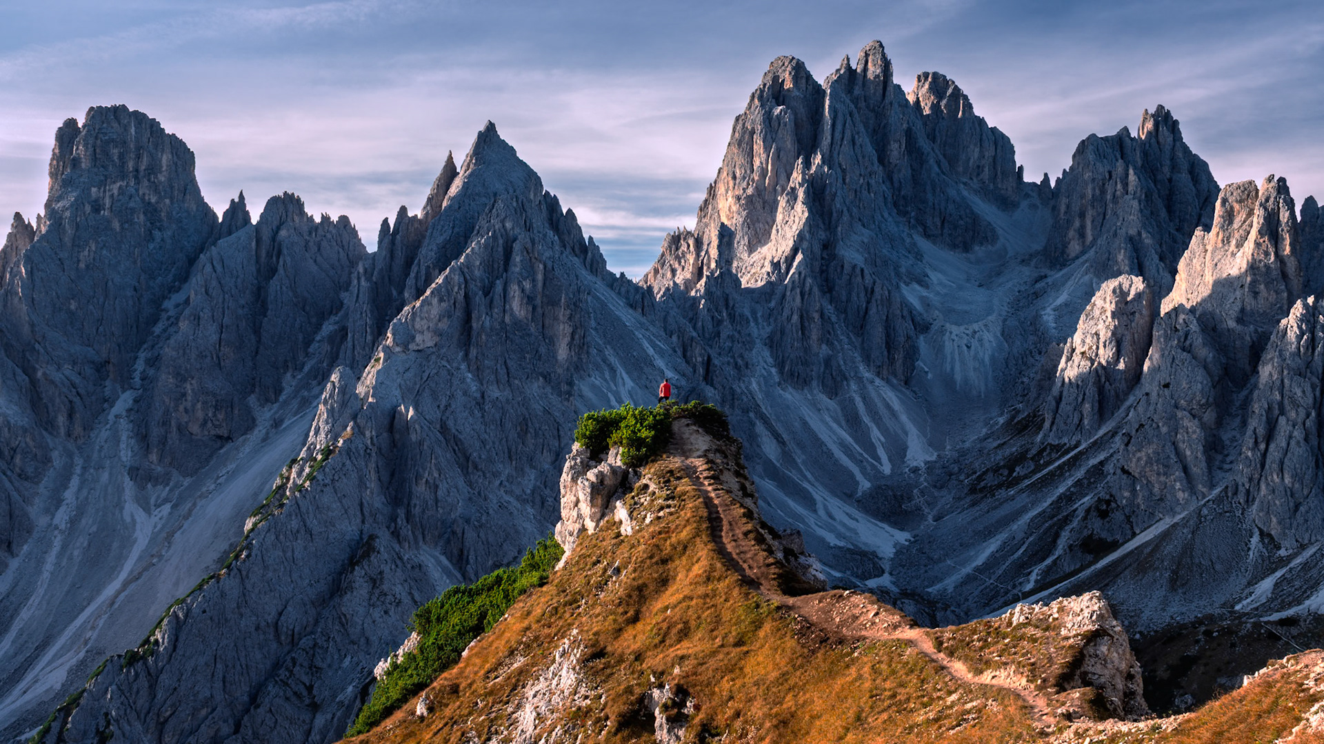 Taking in one of the most spectacular views in the Dolomites, at the legendary Cadini di Misurina.