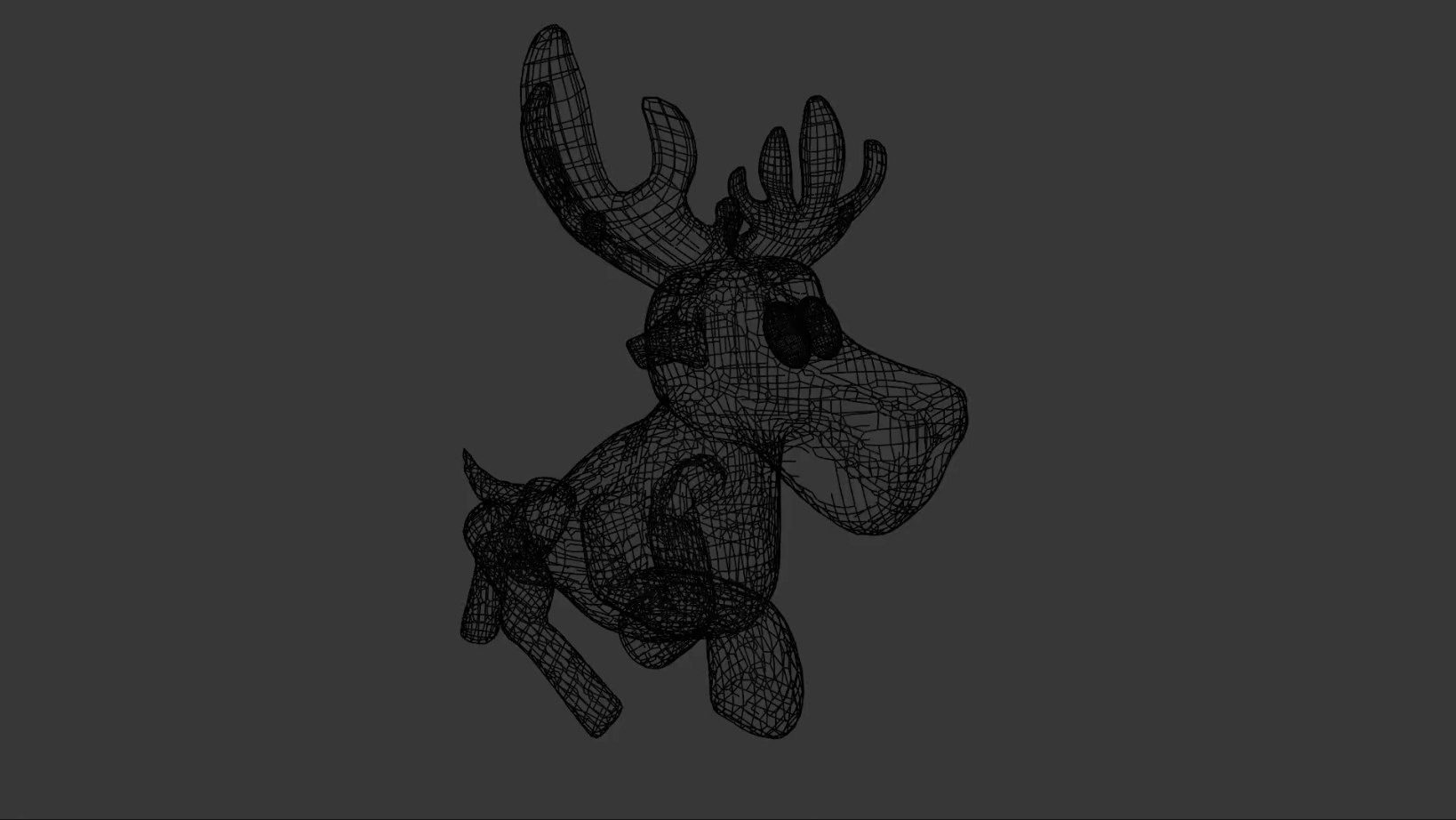 Wireframe Antler Attack Run Cycle