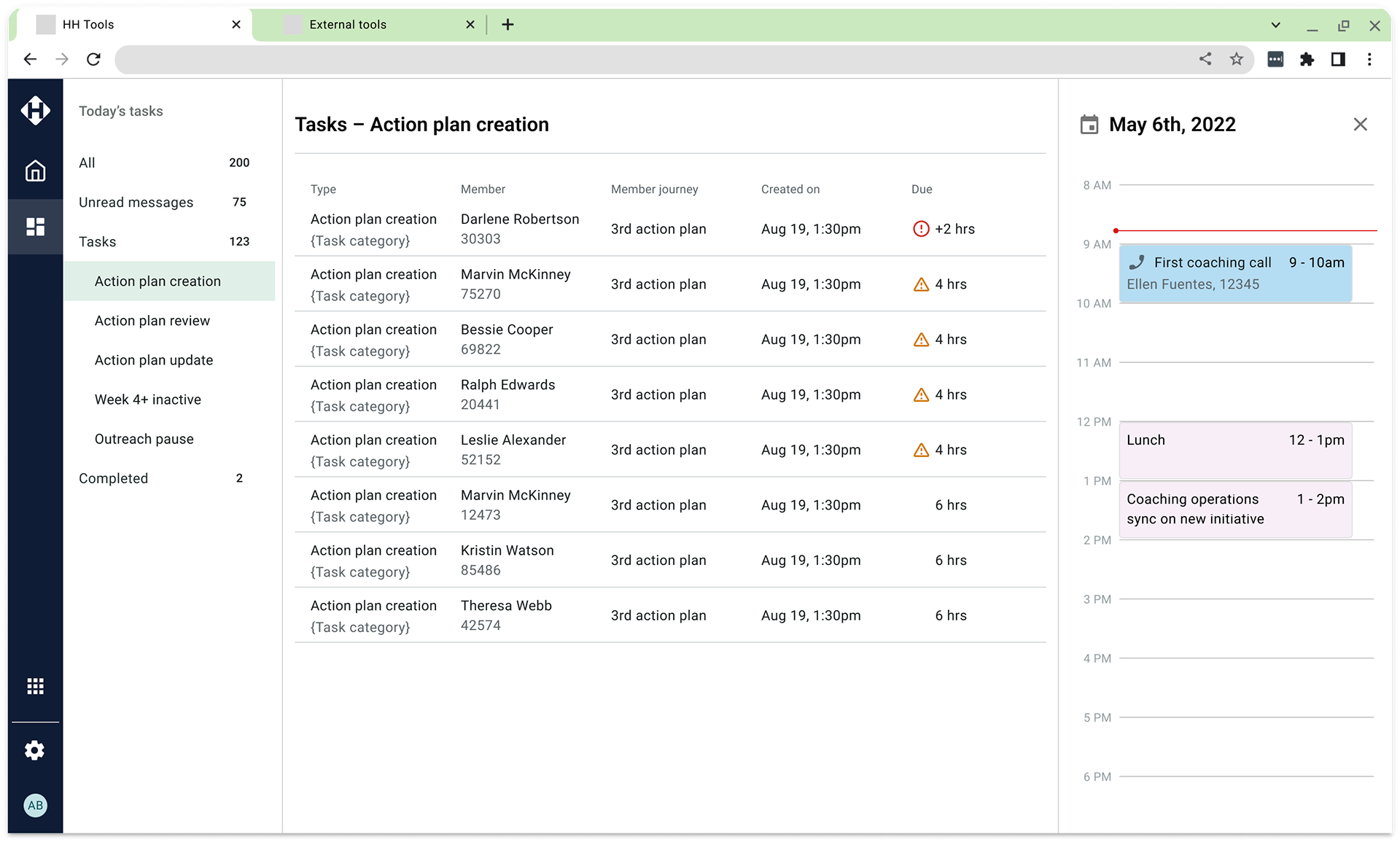Simplified filtering based on the workflows with a sidebar.