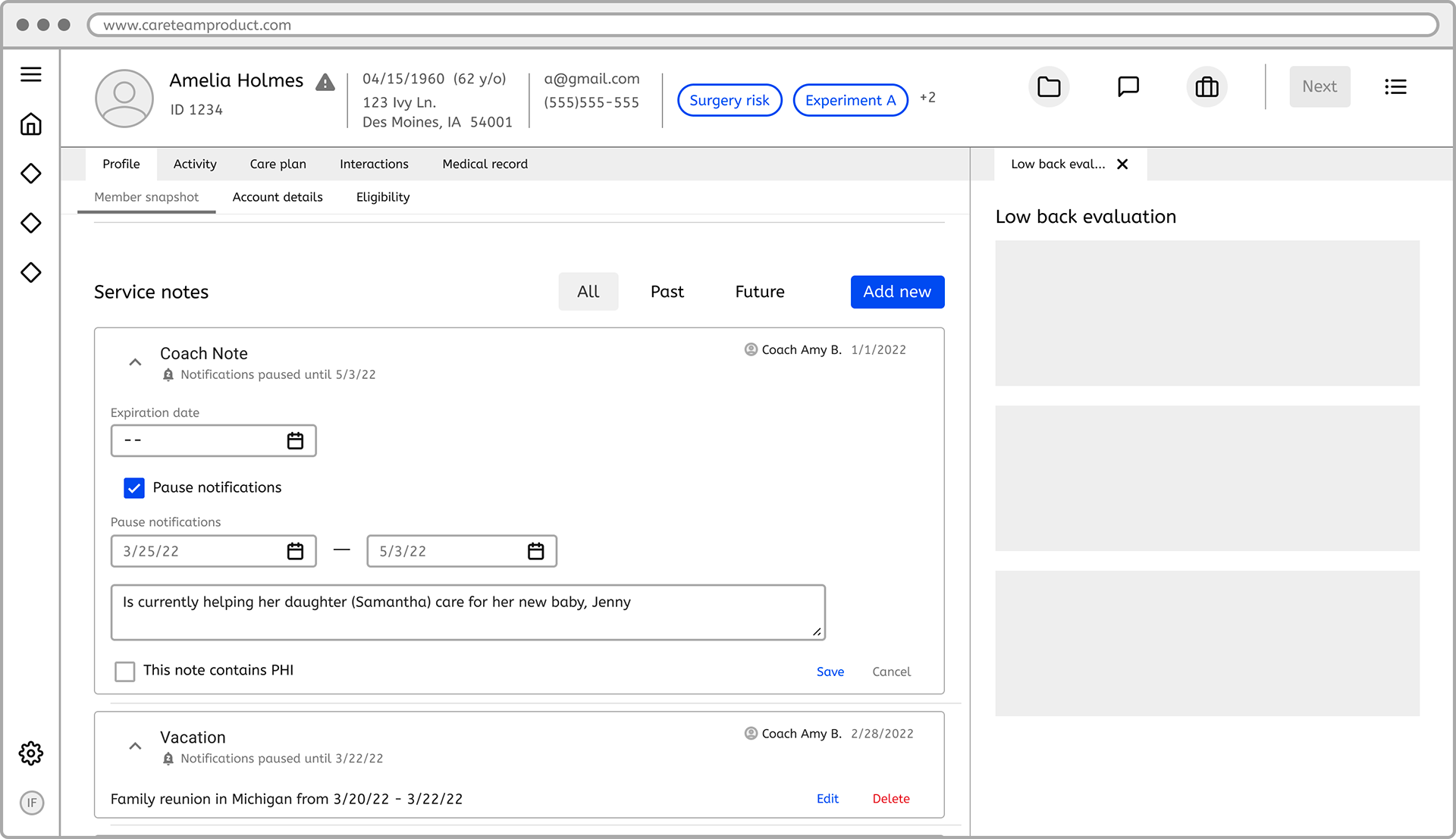 Updated service note edit fields for more robust editing