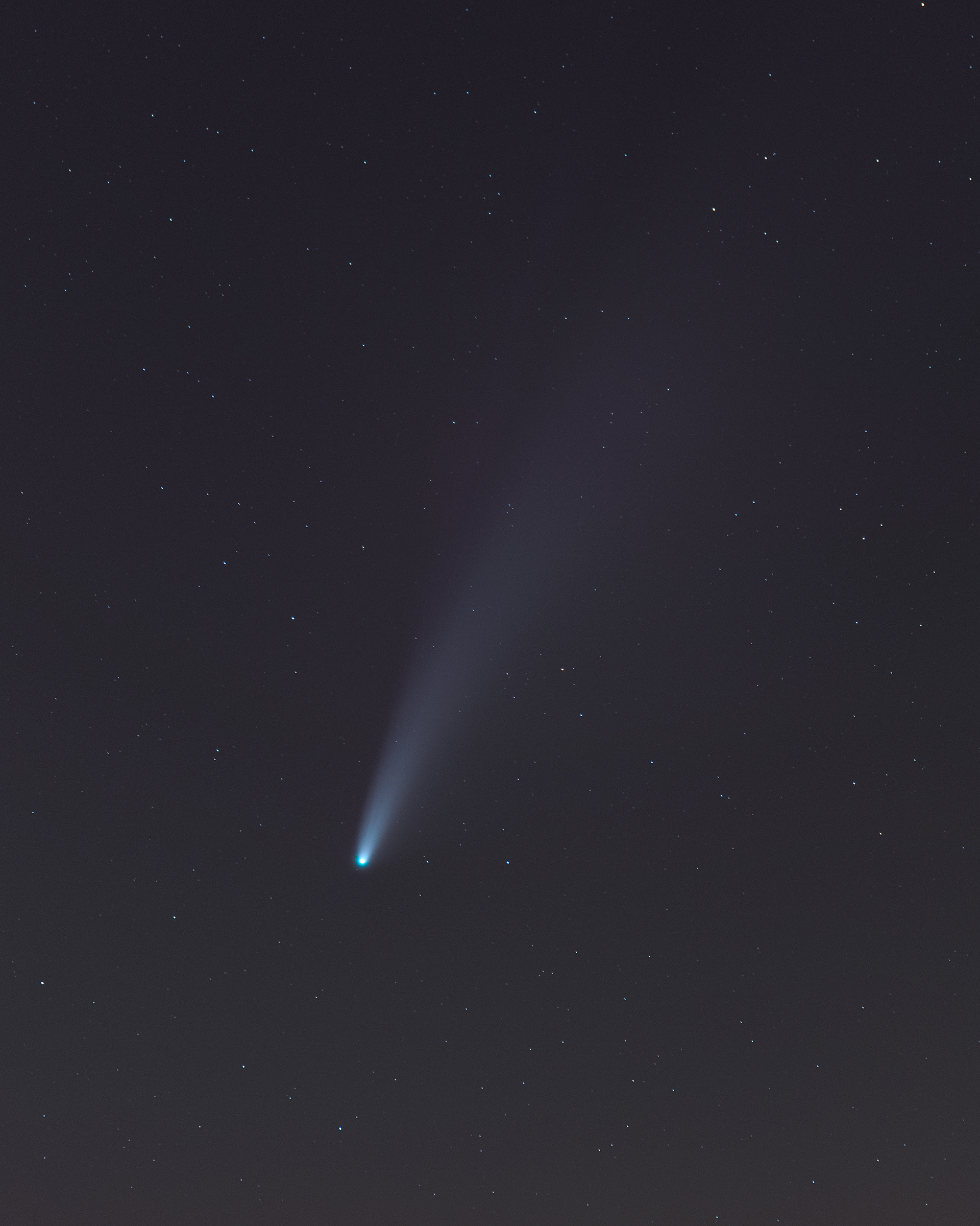 Comet C/2020 F3 Neowise in the night sky, July 2020