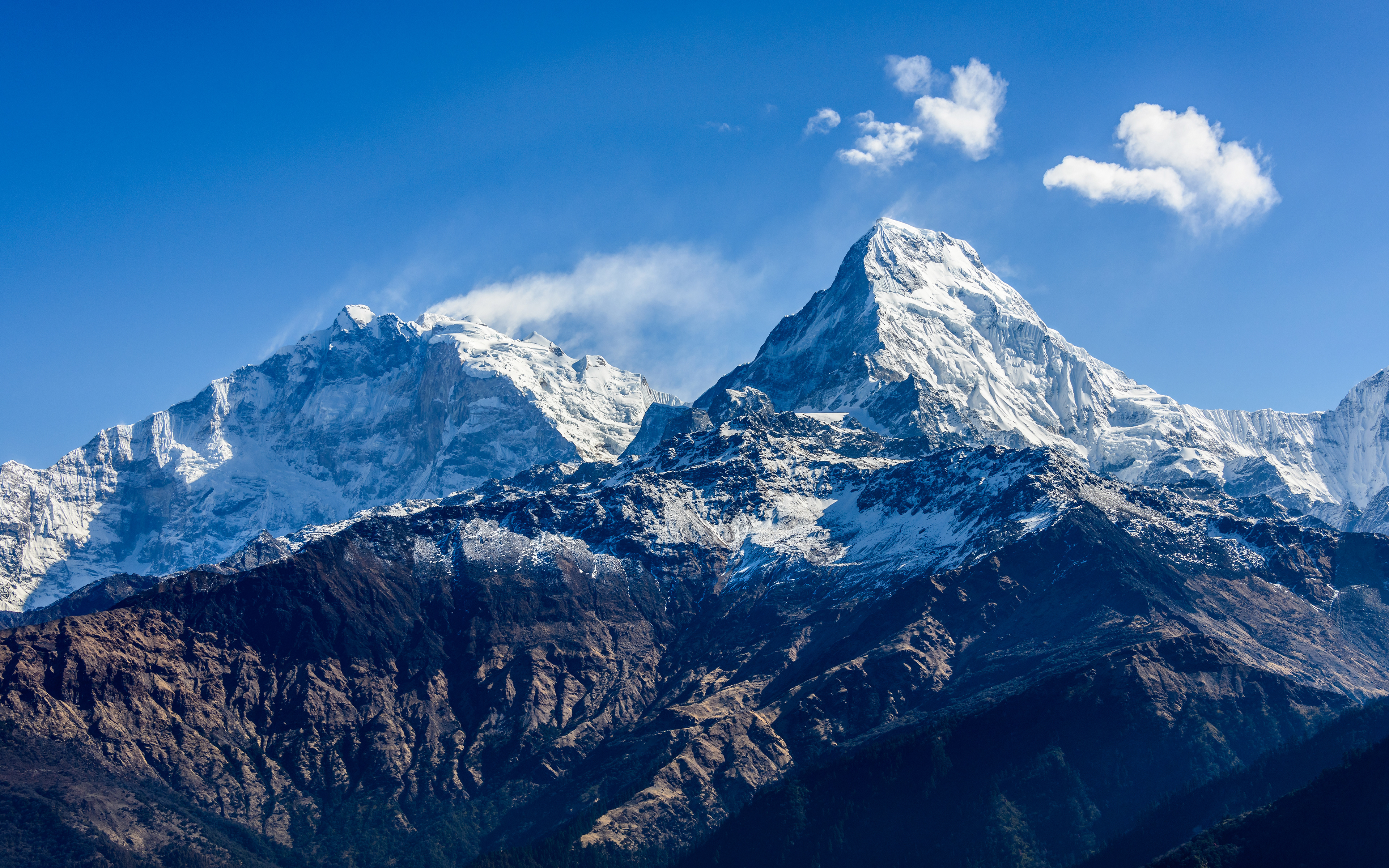 The Annapurna South seen from Poon Hill in Nepal