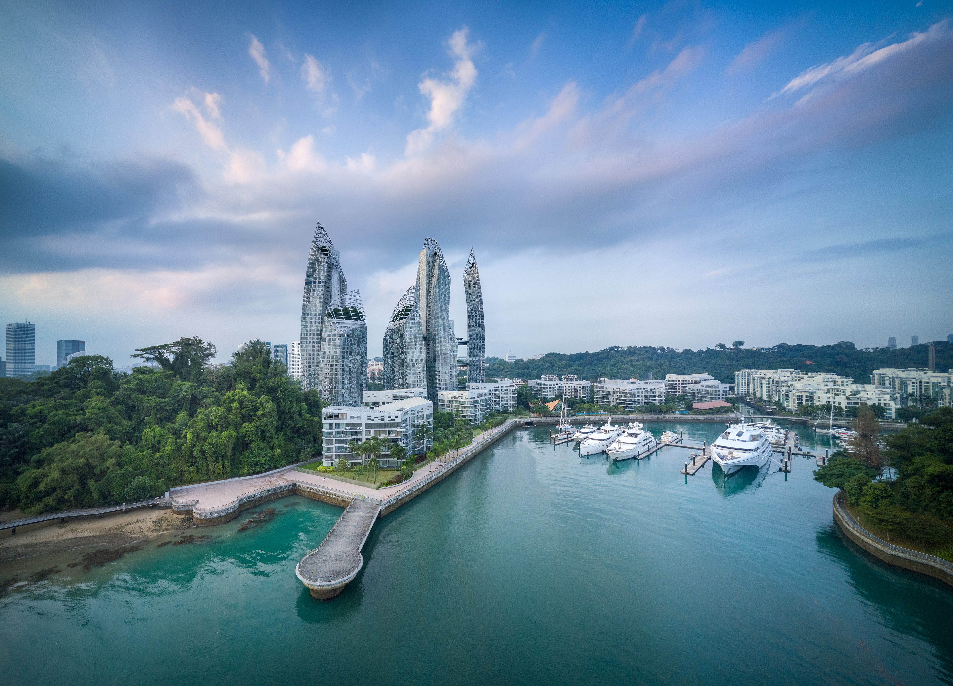 Aerial view of Reflections at Keppel Bay in Singapore