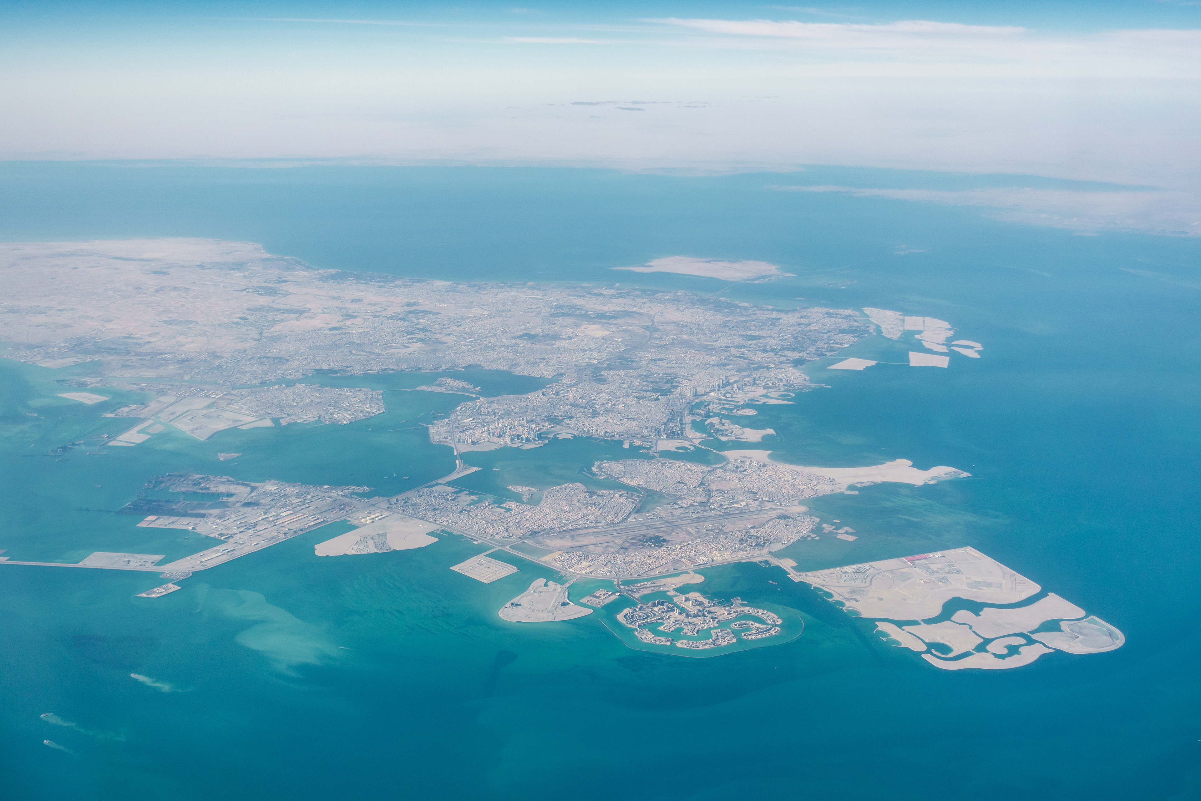 High altitude aerial view of Bahrain