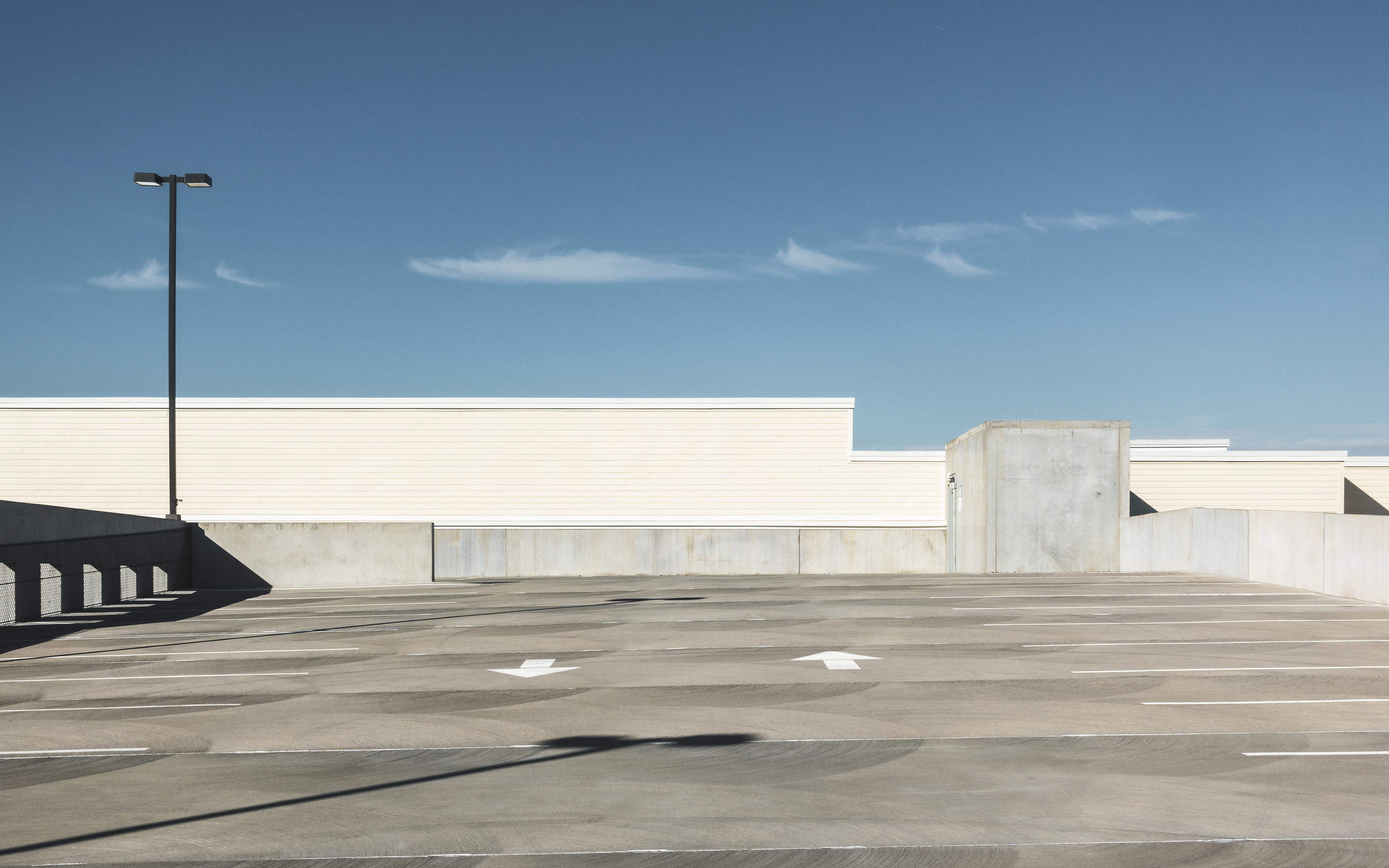Empty rooftop parking lot