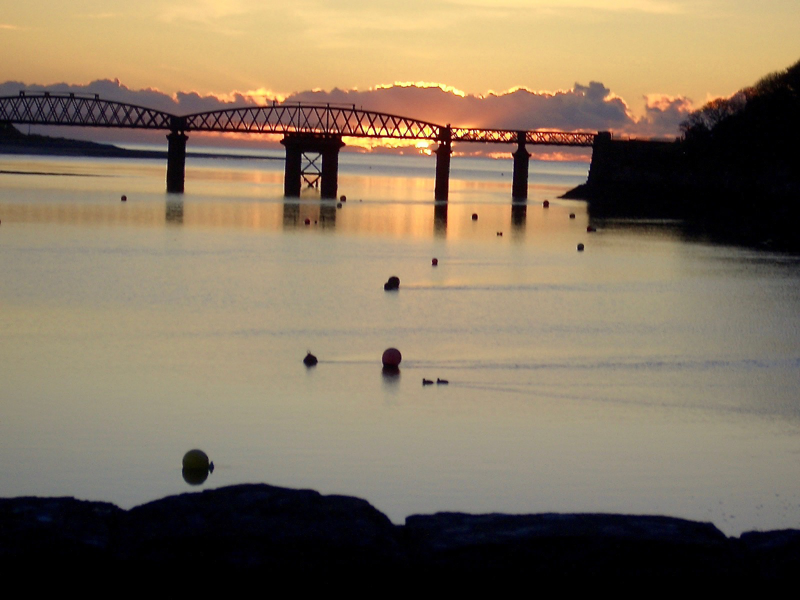 Barmouth Bridge at Sunset