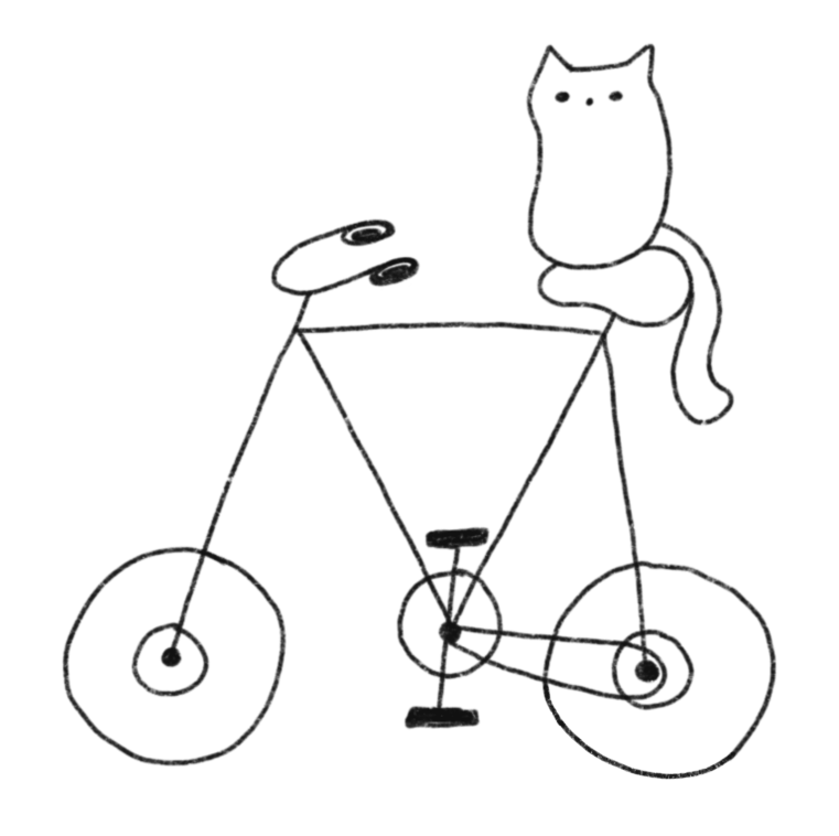 cat on a bike illustration by Natalie Peralta 