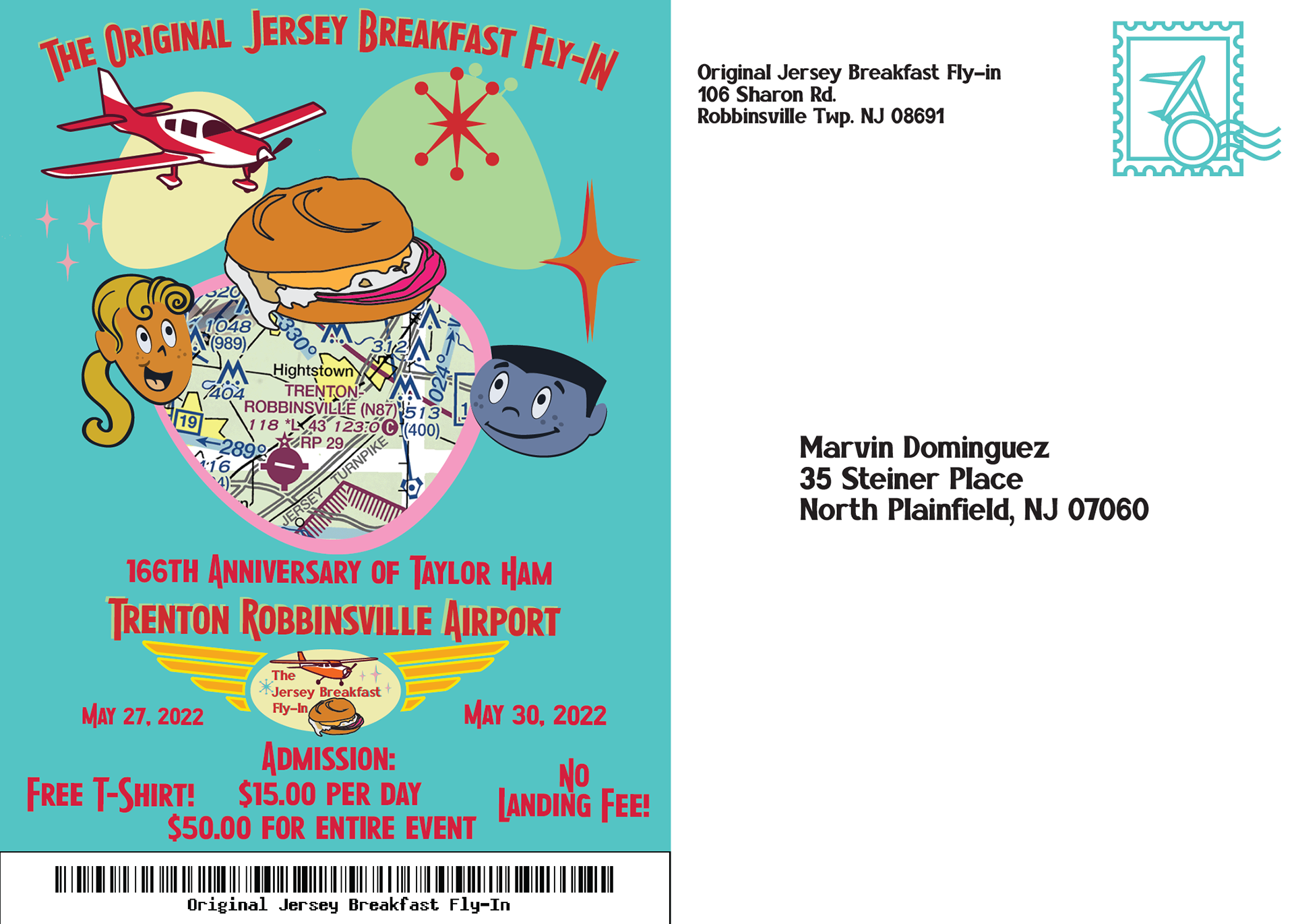 Event Postcard and Ticket Front