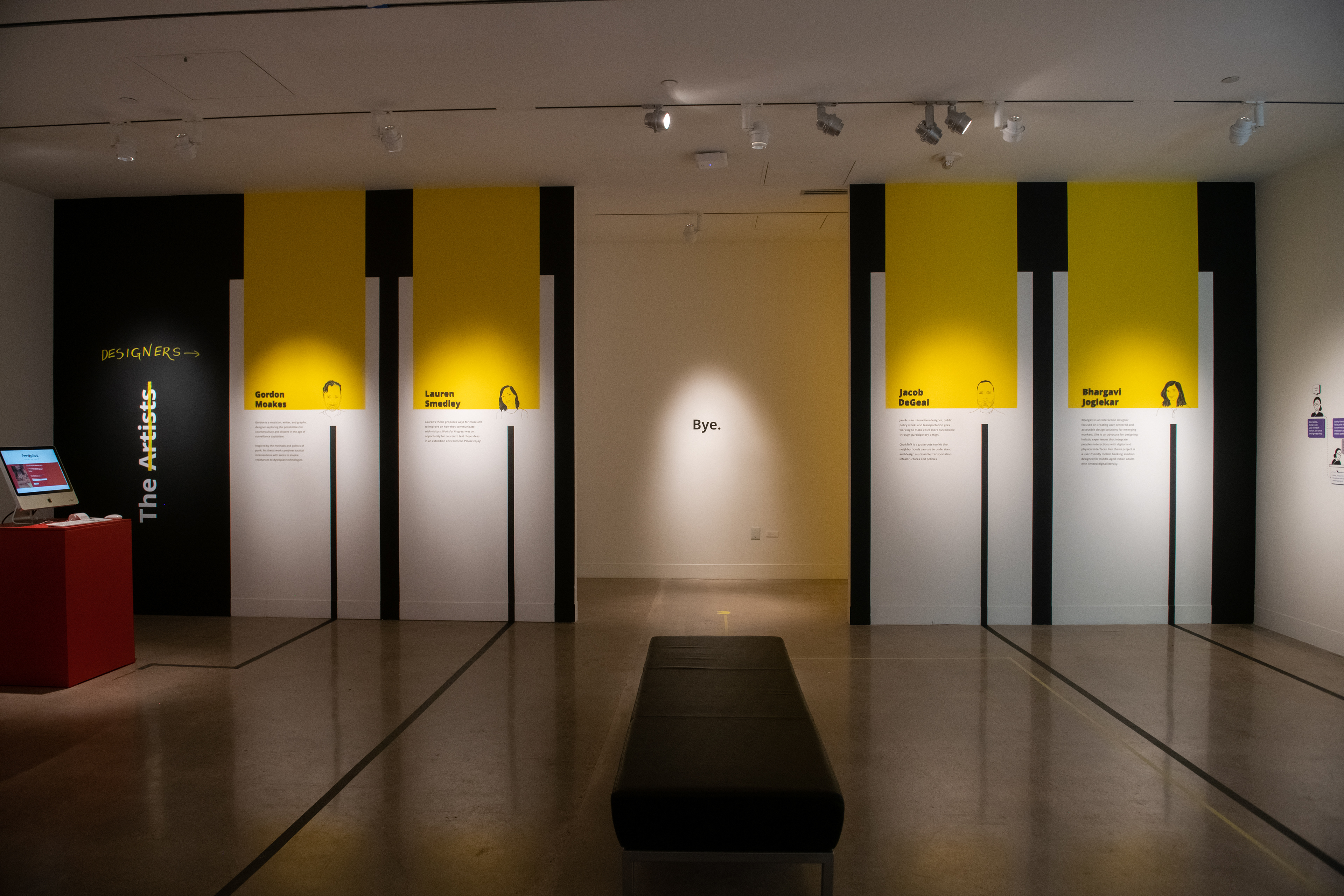 Overview of the biography wall.