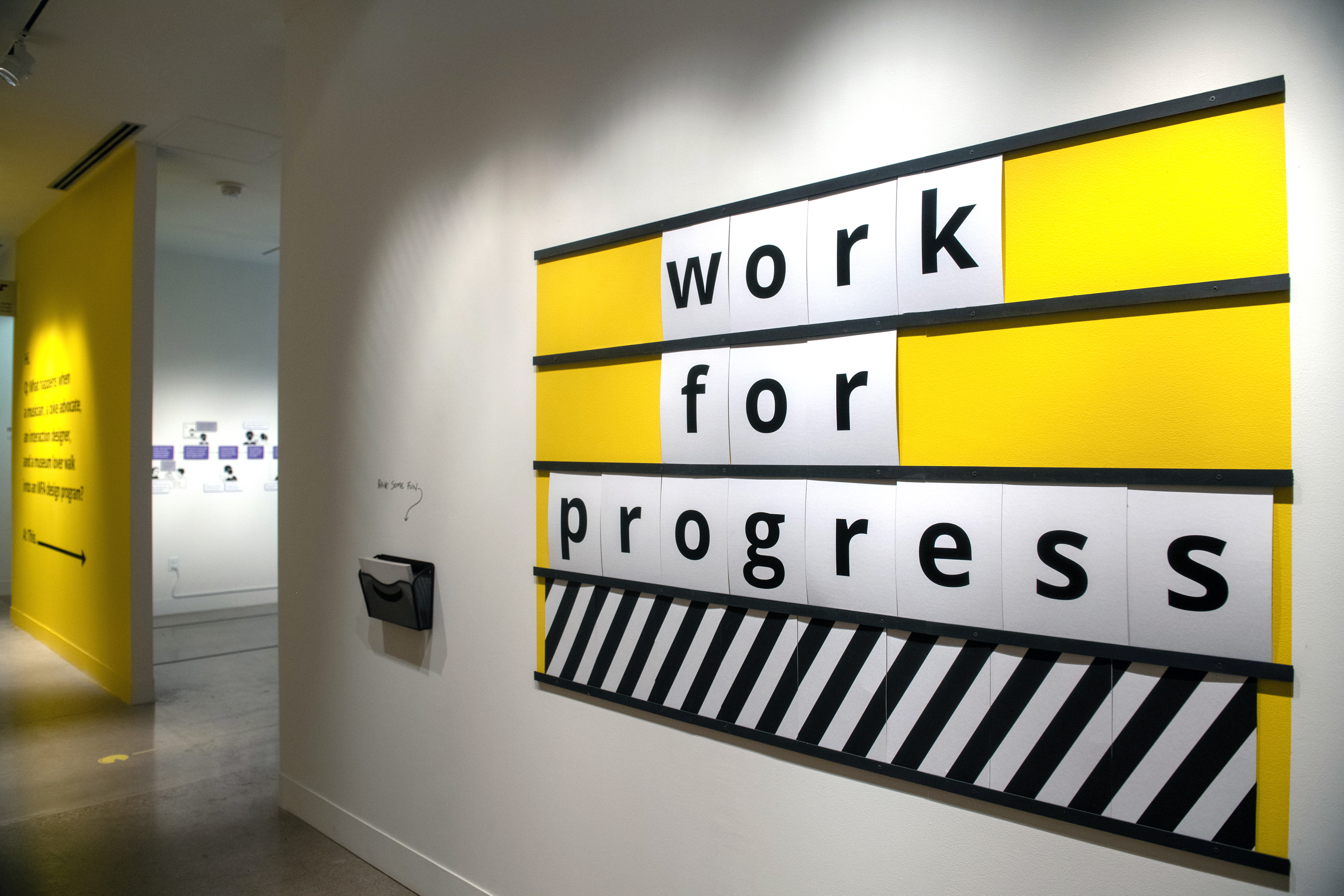 "Work For Progress" changeable sign