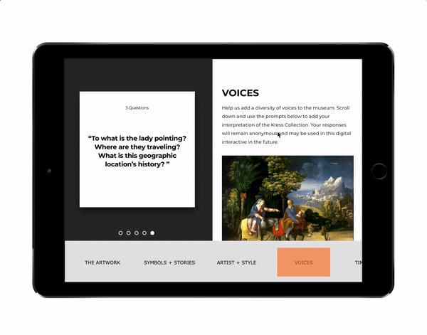 gif of the Kress application's voices page
